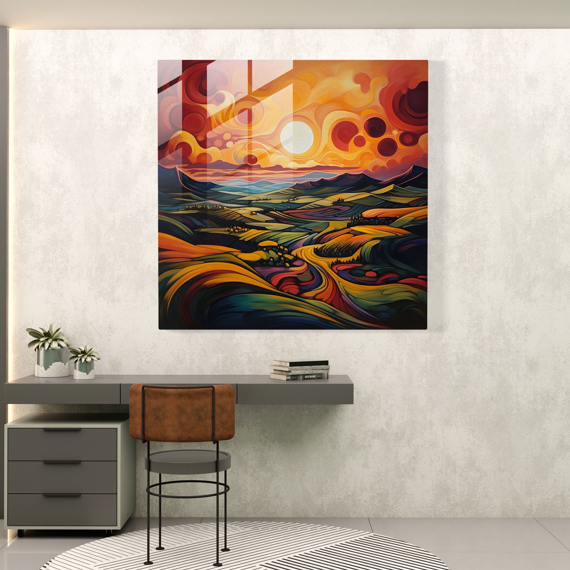The Most Beautiful Landscapes Of The World - Abstract Sunset Glass Print - The Most Beautiful Landscapes Of The World, The Most Beautiful Landscapes Of The World, Home Decoration, Glass Print
