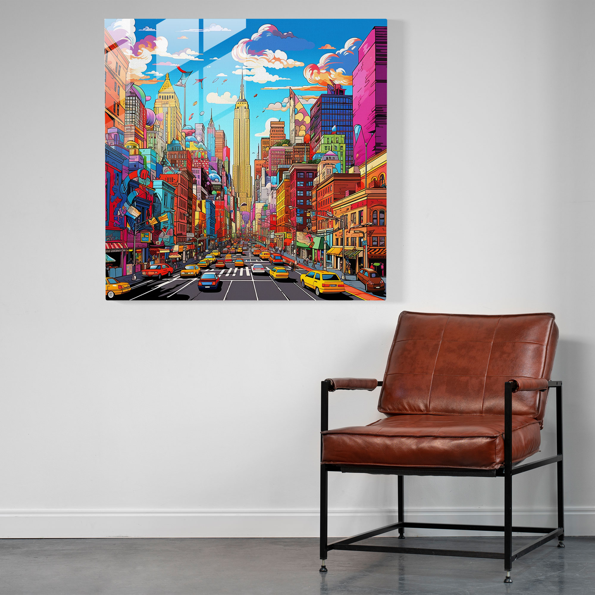The Most Beautiful Landscapes Of The World - Vibrant Cityscape Glass Print - The Most Beautiful Landscapes Of The World, Vibrant Colors, Cityscape, Pop Art Style Illustration