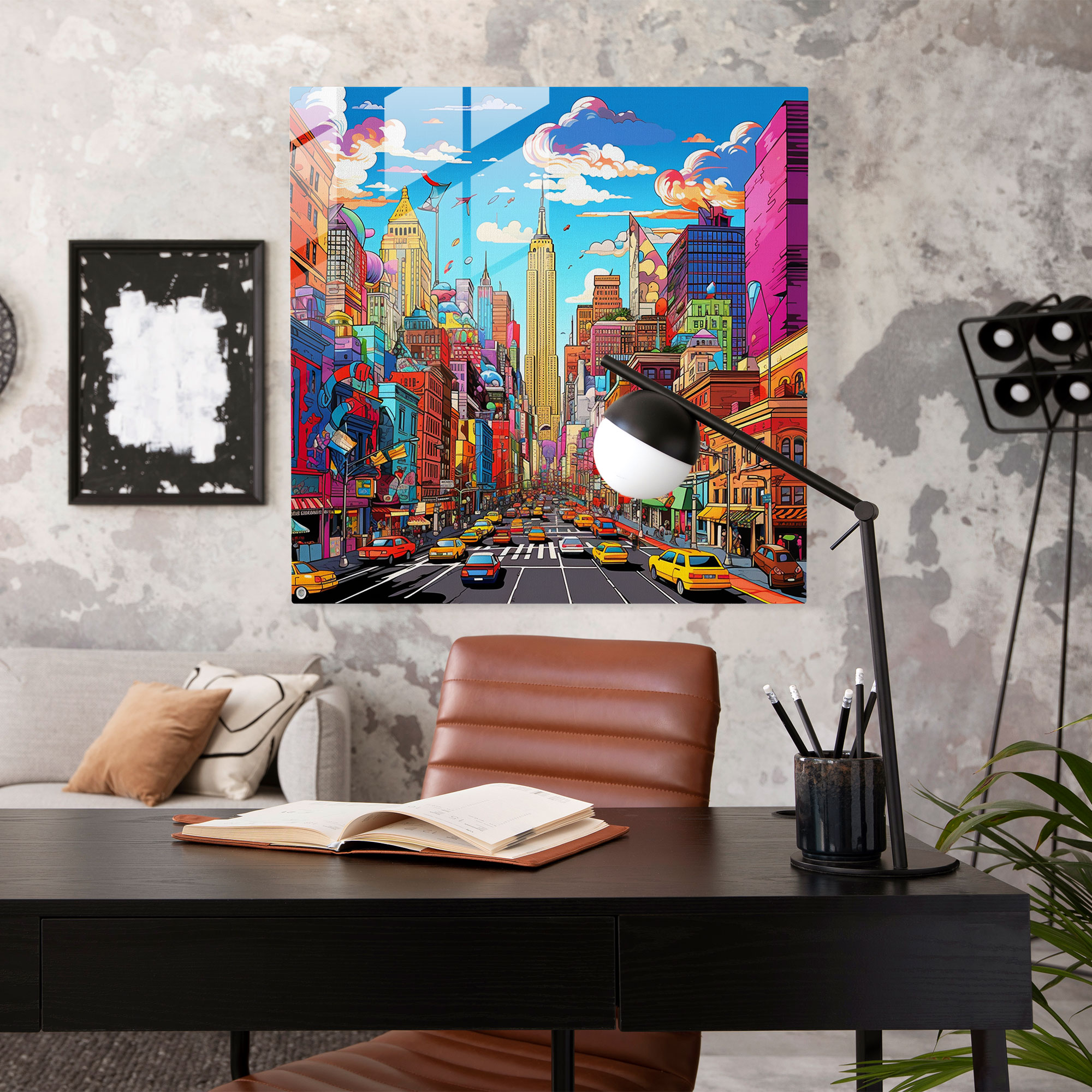 The Most Beautiful Landscapes Of The World - Vibrant Cityscape Glass Print - The Most Beautiful Landscapes Of The World, Vibrant Colors, Cityscape, Pop Art Style Illustration