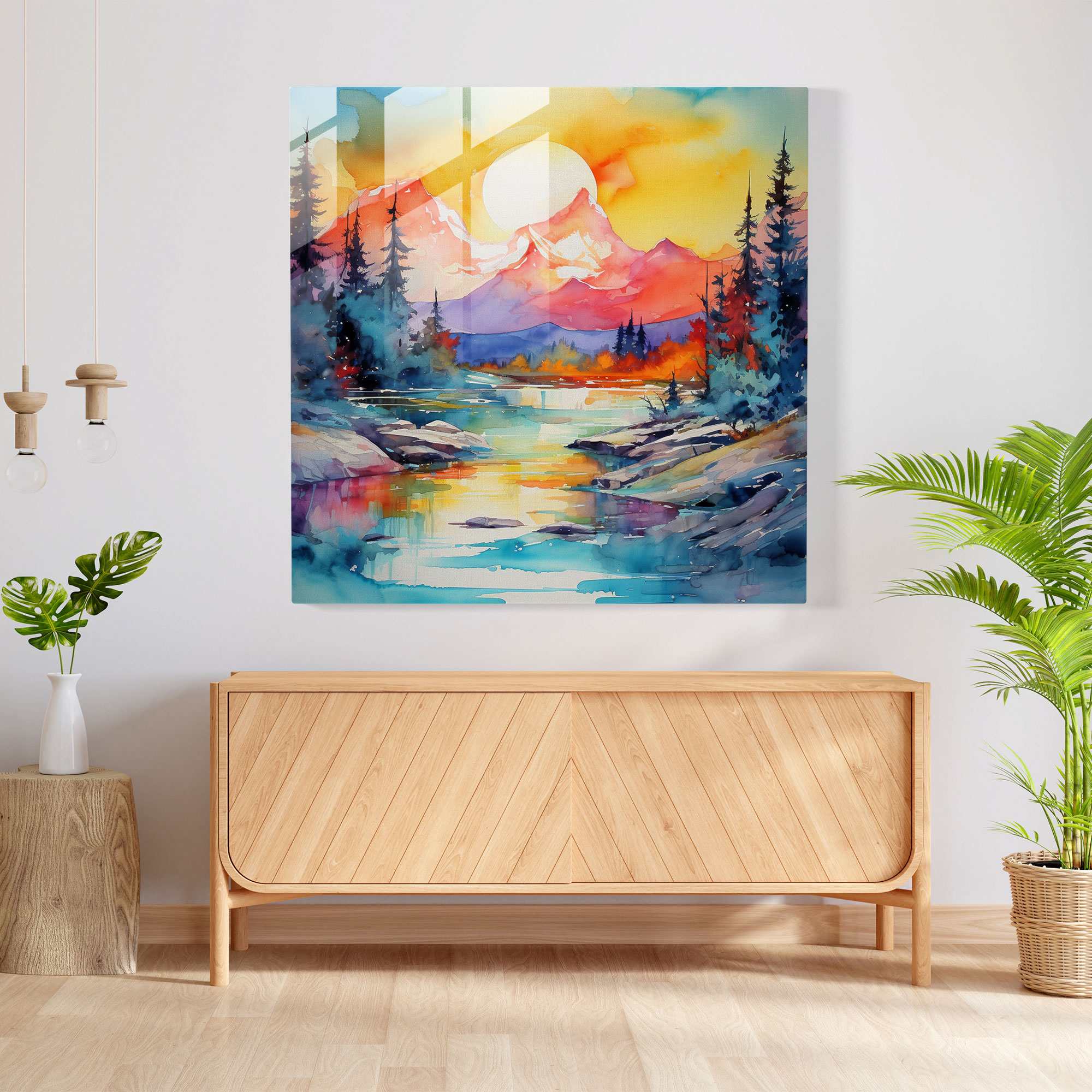 The Most Beautiful Landscapes Of The World - Abstract Mountain Glass Print - The Most Beautiful Landscapes Of The World, Modern Art, The Most Beautiful Landscapes Of The World, Glass Art