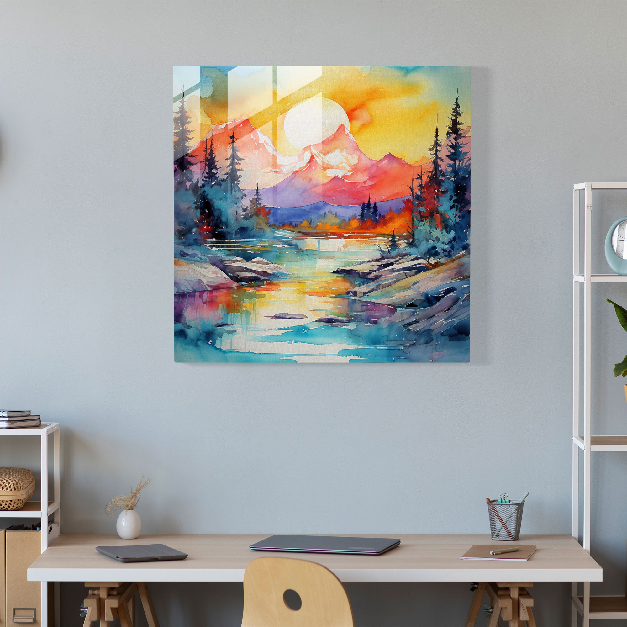 The Most Beautiful Landscapes Of The World - Abstract Mountain Glass Print - The Most Beautiful Landscapes Of The World, Modern Art, The Most Beautiful Landscapes Of The World, Glass Art