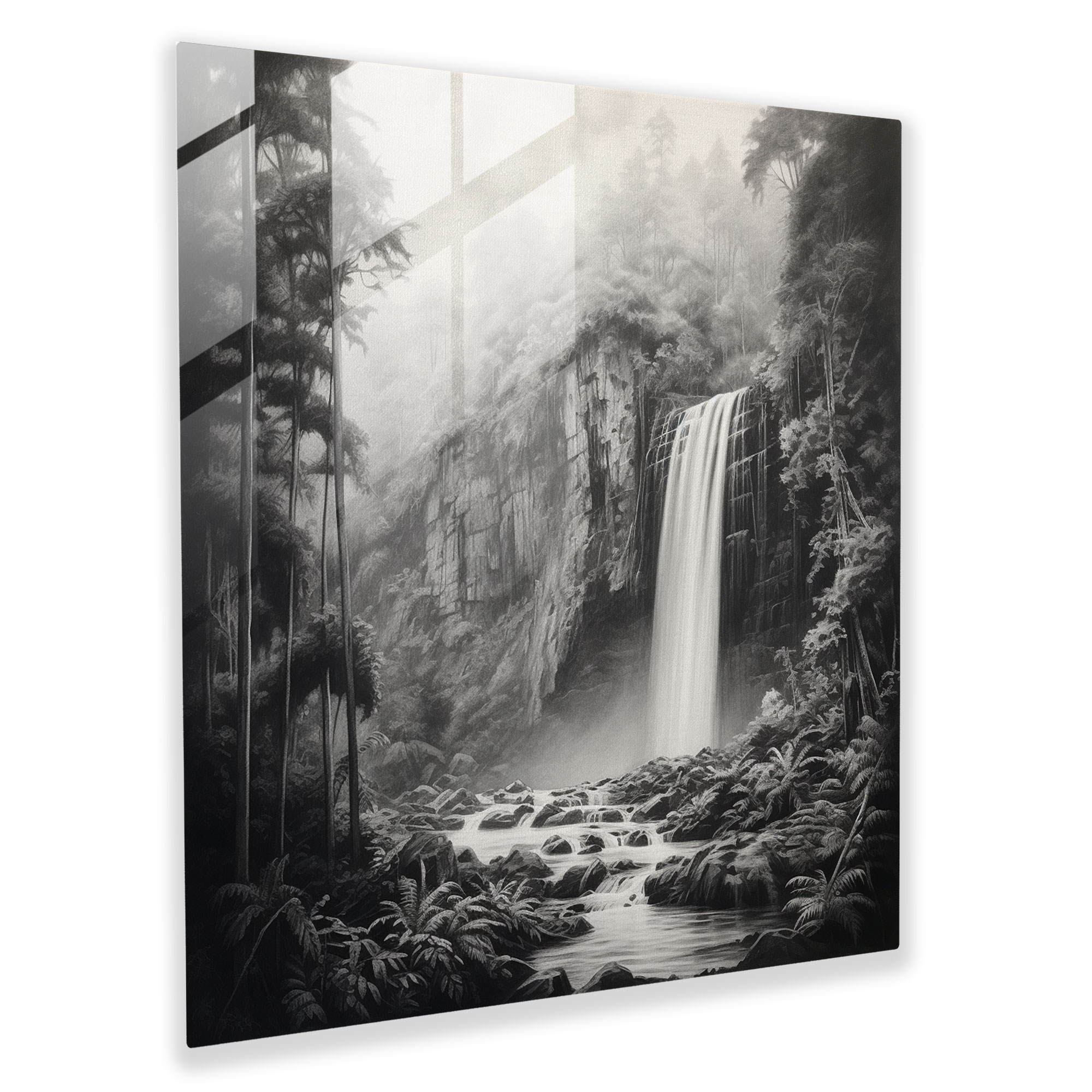 The Most Beautiful Landscapes Of The World - Majestic Waterfall Glass Print - The Most Beautiful Landscapes Of The World, Wall Decoration, Modern Art, The Most Beautiful Landscapes Of The World