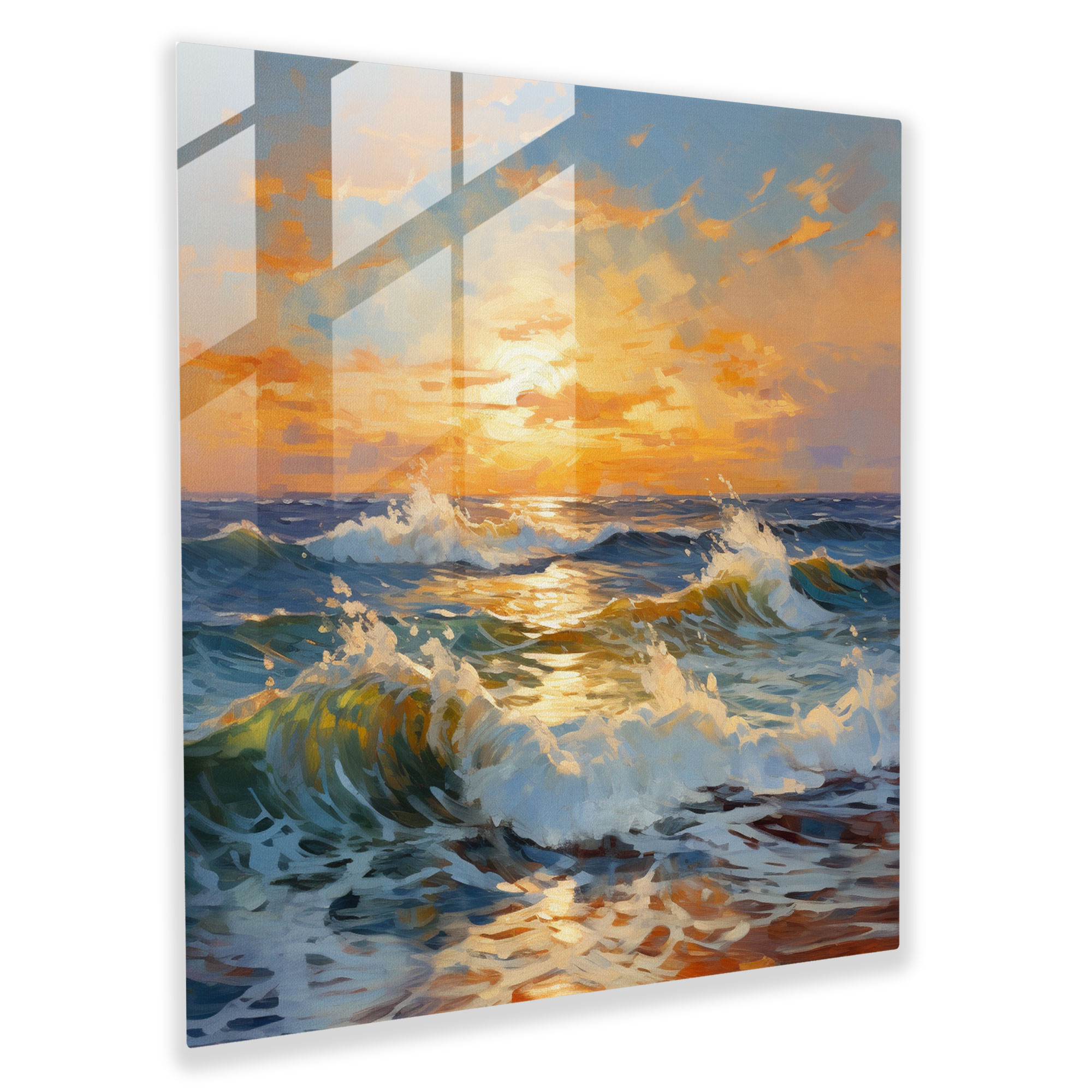 The Most Beautiful Landscapes Of The World - Coastal Sunset Glass Print - The Most Beautiful Landscapes Of The World, Modern Art, The Most Beautiful Landscapes Of The World, Impressionist Oil Painting