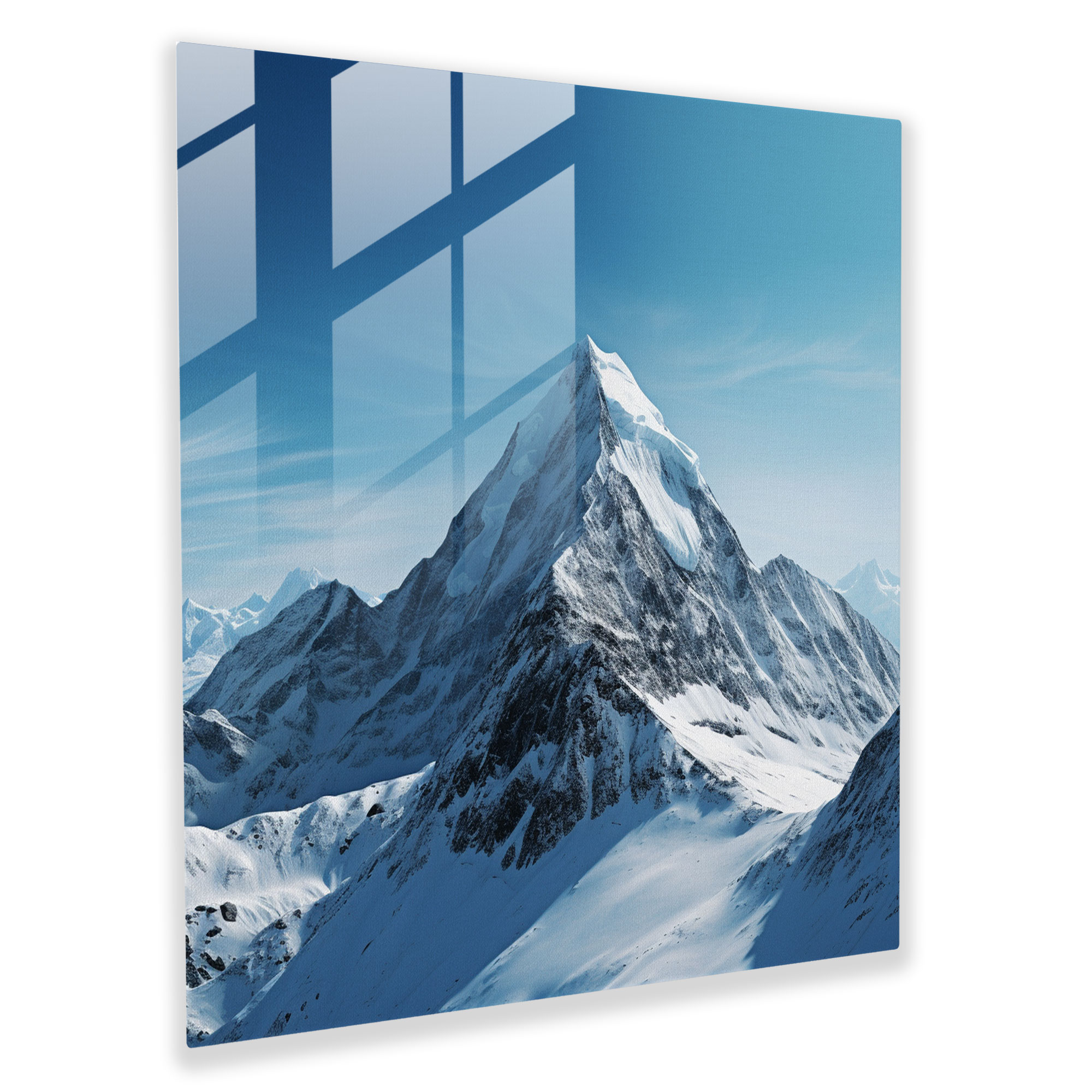 The Most Beautiful Landscapes Of The World - Mountain Range Glass Print - The Most Beautiful Landscapes Of The World, Clear Blue Sky, Hyper-Realistic Photograph, Snow-Capped Mountain Range