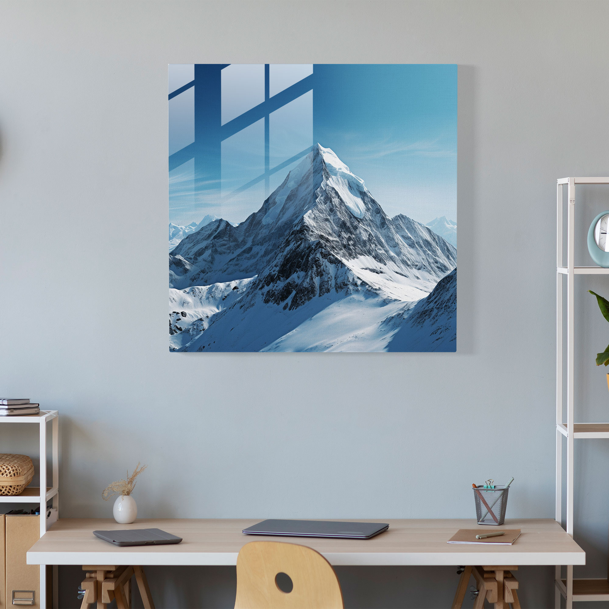 The Most Beautiful Landscapes Of The World - Mountain Range Glass Print - The Most Beautiful Landscapes Of The World, Clear Blue Sky, Hyper-Realistic Photograph, Snow-Capped Mountain Range