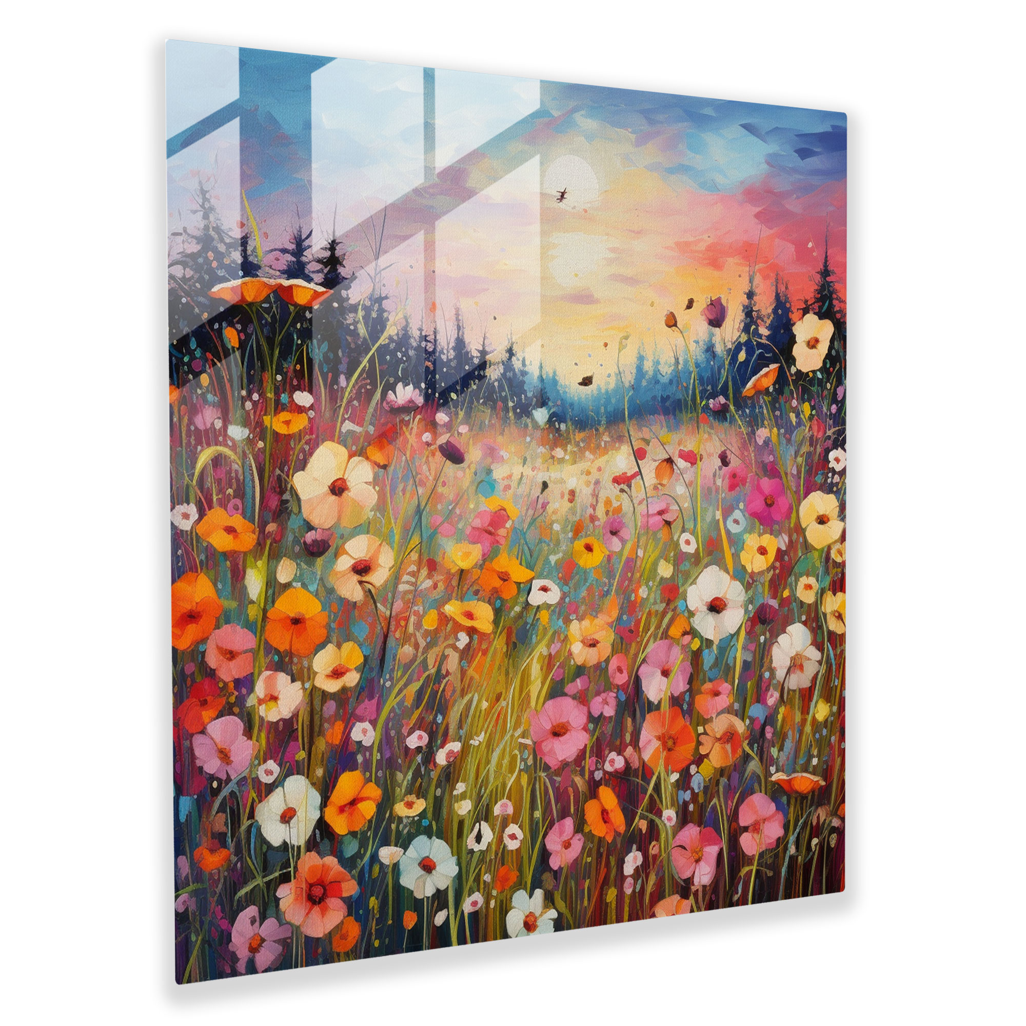 The Most Beautiful Landscapes Of The World - Colorful Meadow Glass Print - The Most Beautiful Landscapes Of The World, Blooming Wildflowers, Glass Wall Art, Glass Art
