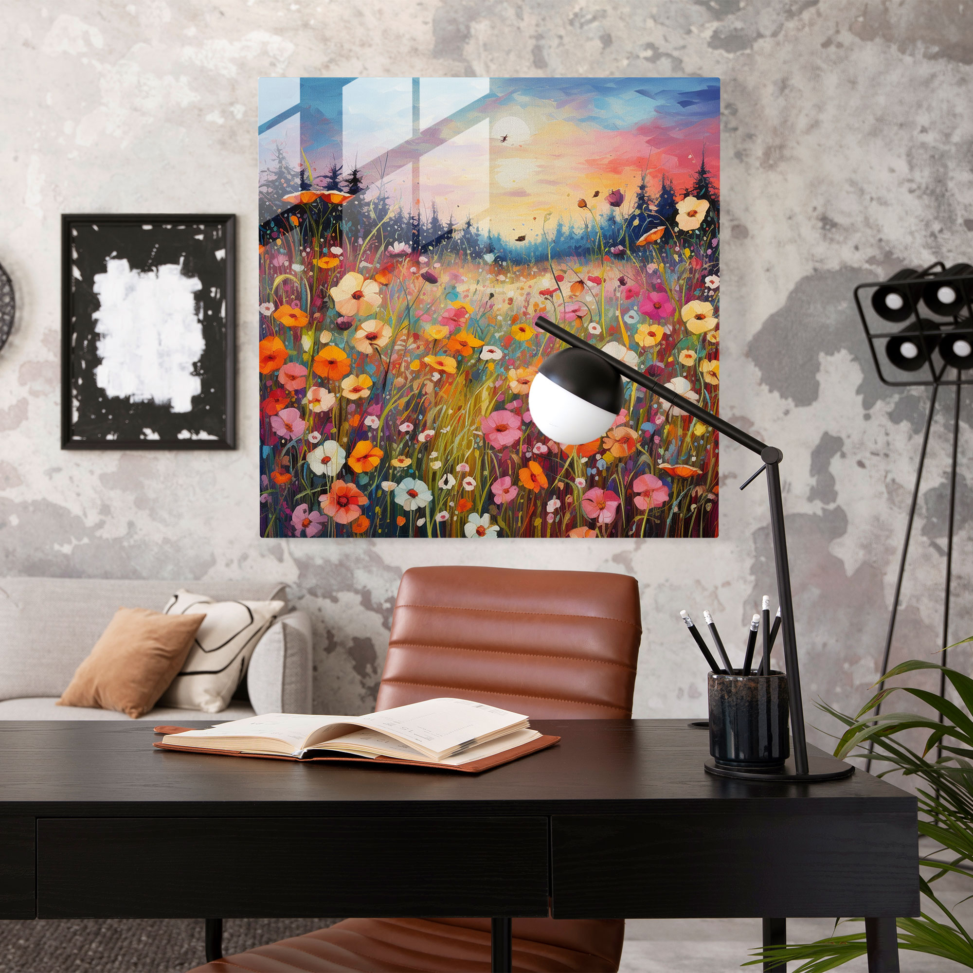 The Most Beautiful Landscapes Of The World - Colorful Meadow Glass Print - The Most Beautiful Landscapes Of The World, Blooming Wildflowers, Glass Wall Art, Glass Art