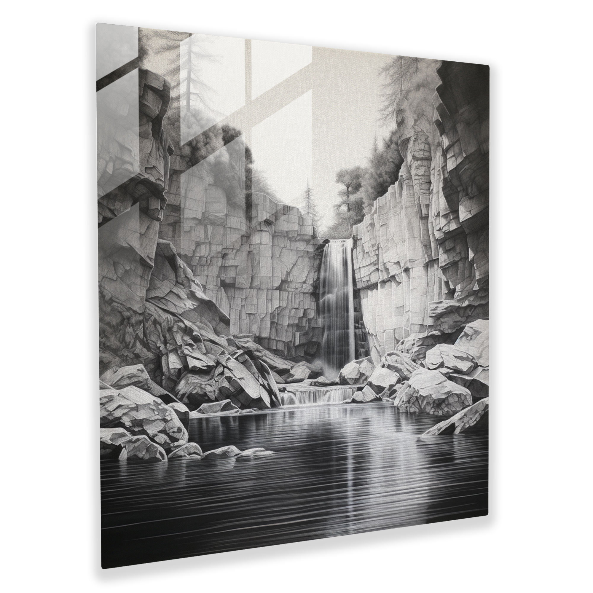 The Most Beautiful Landscapes Of The World - Majestic Waterfall Glass Print - The Most Beautiful Landscapes Of The World, The Most Beautiful Landscapes Of The World, Glass Print, Wall Decoration