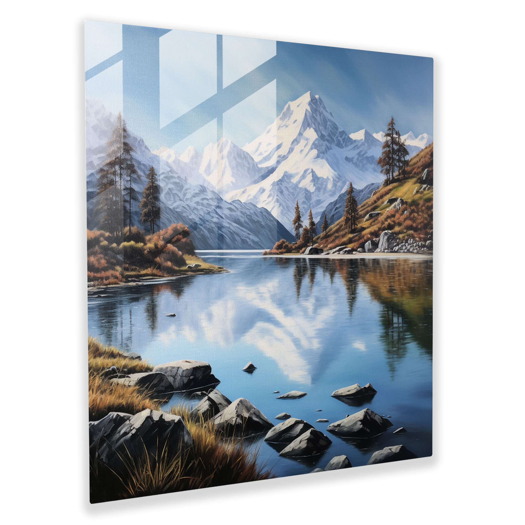 The Most Beautiful Landscapes Of The World - Mountain Reflection Glass Print - The Most Beautiful Landscapes Of The World, Mountain Range, Serenity, Modern Art