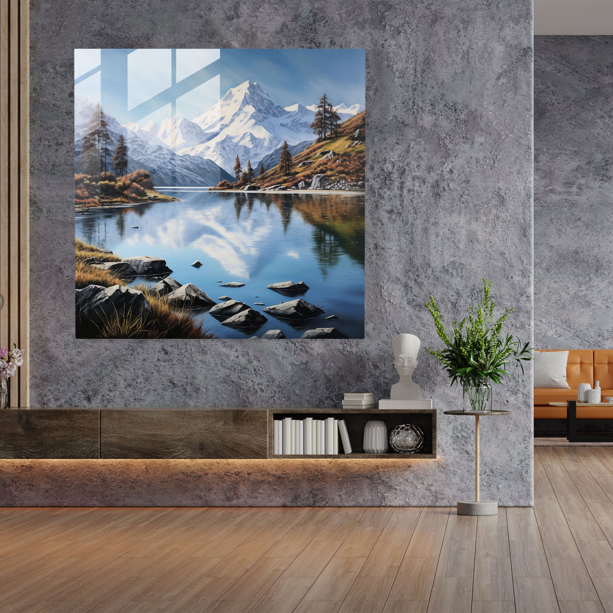 The Most Beautiful Landscapes Of The World - Mountain Reflection Glass Print - The Most Beautiful Landscapes Of The World, Mountain Range, Serenity, Modern Art