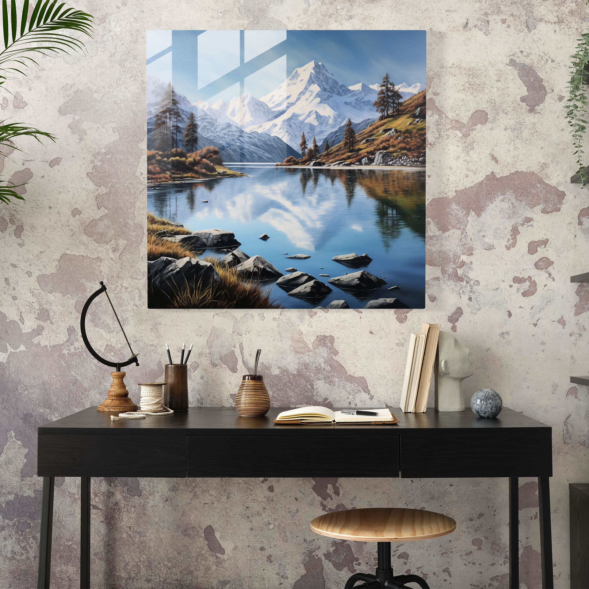 The Most Beautiful Landscapes Of The World - Mountain Reflection Glass Print - The Most Beautiful Landscapes Of The World, Mountain Range, Serenity, Modern Art