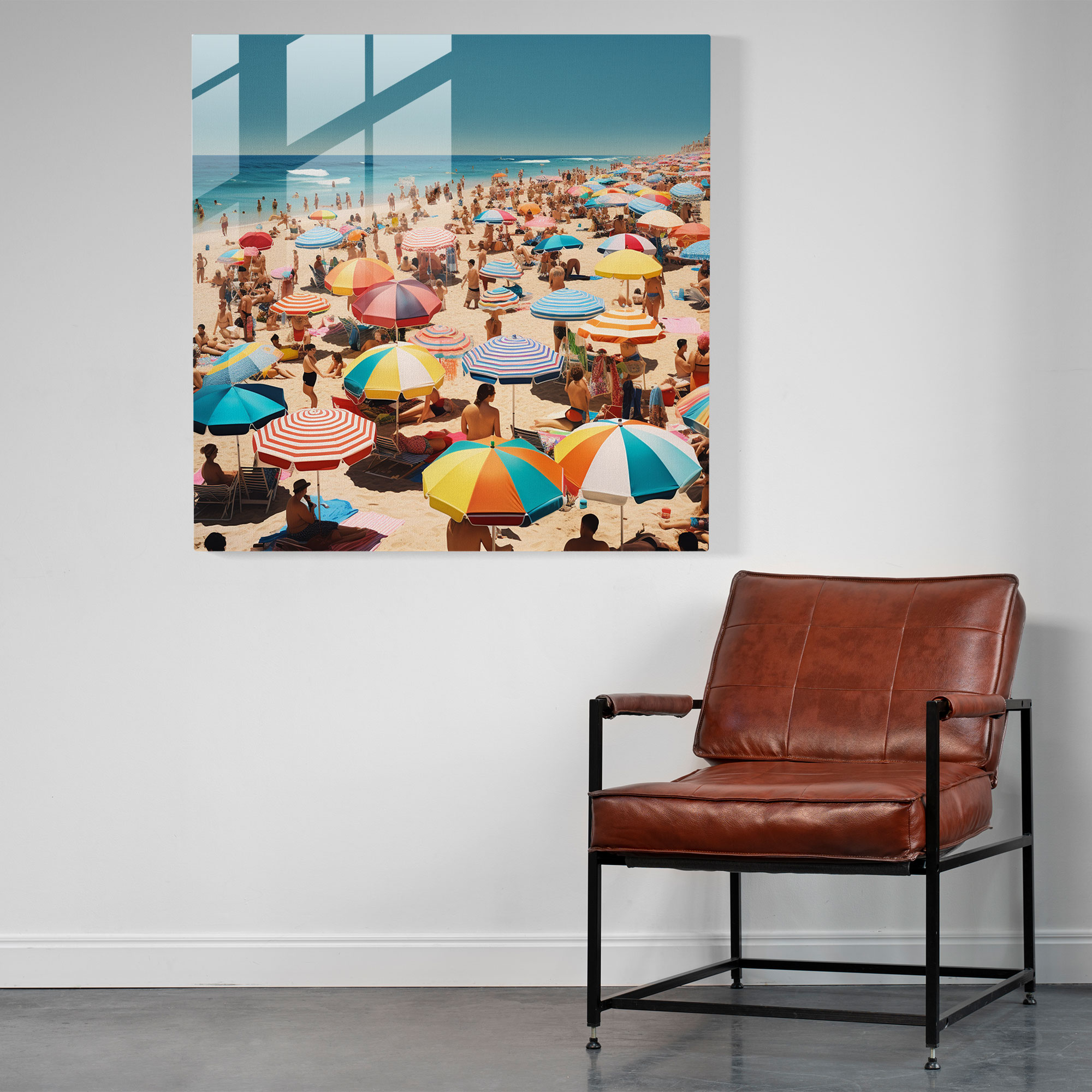 The Most Beautiful Landscapes Of The World - Colorful Beach Glass Print - The Most Beautiful Landscapes Of The World, Umbrellas, Glass Art, Sunbathers