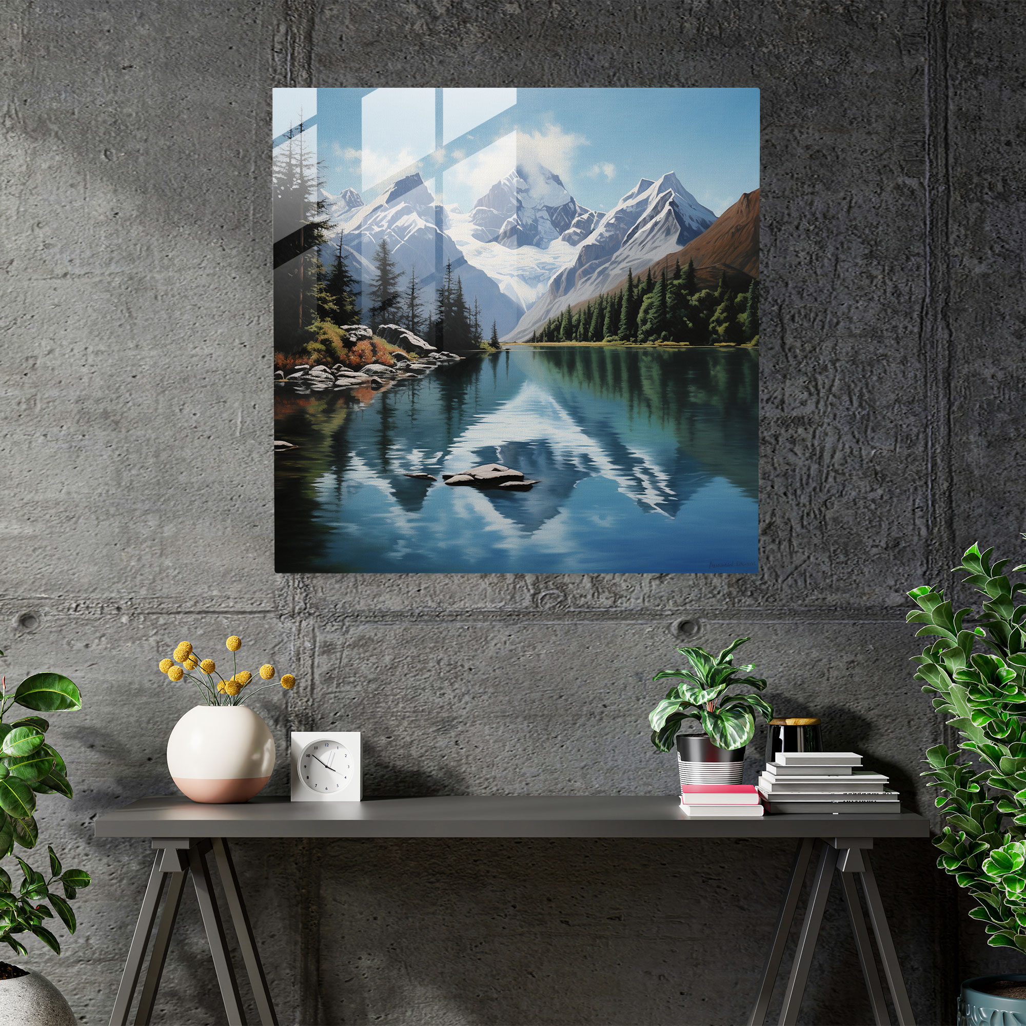 The Most Beautiful Landscapes Of The World - Serene Lake Glass Print - The Most Beautiful Landscapes Of The World, Home Decoration, Oil Painting, Lake
