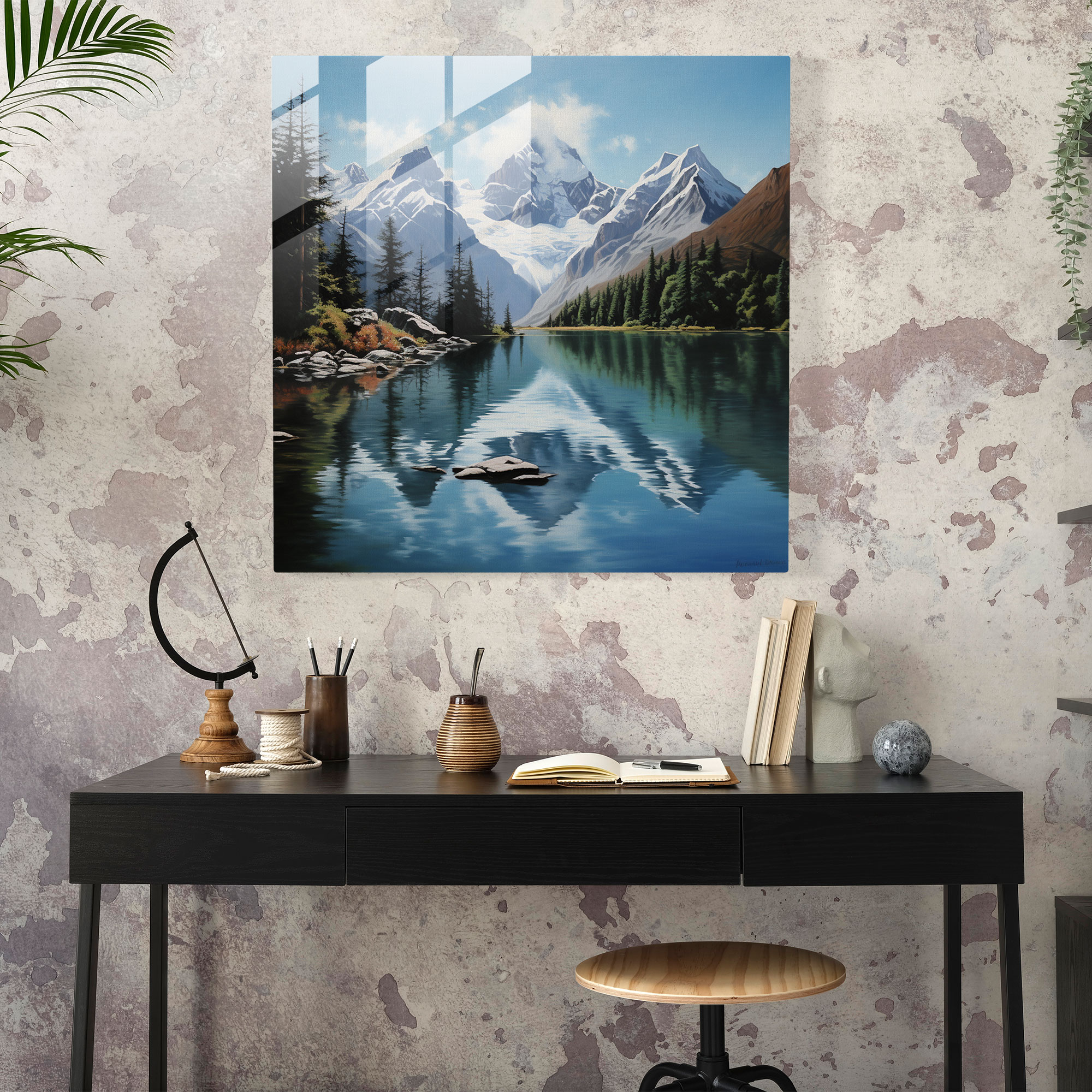 The Most Beautiful Landscapes Of The World - Serene Lake Glass Print - The Most Beautiful Landscapes Of The World, Home Decoration, Oil Painting, Lake