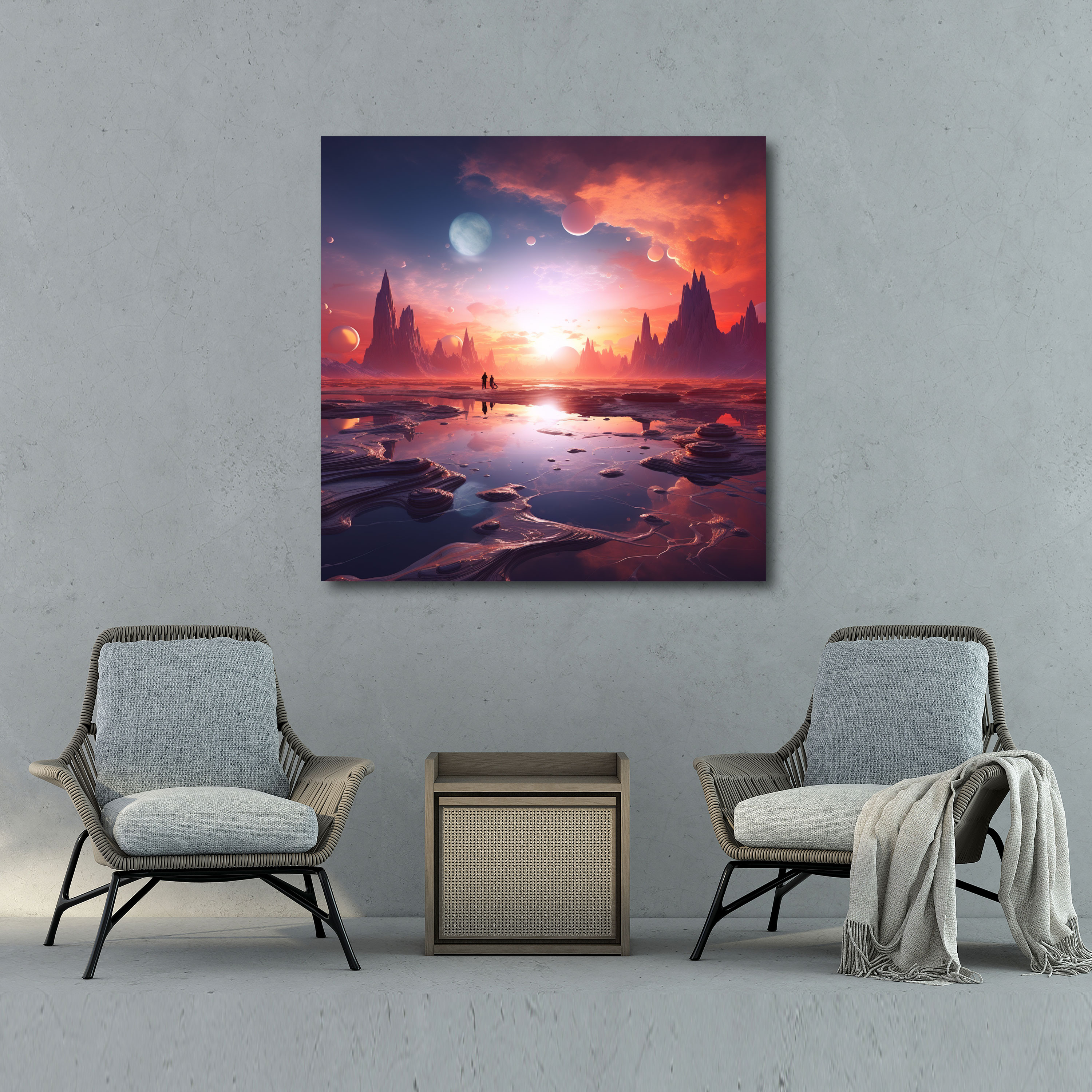 The Most Beautiful Landscapes Of The World - Enchanted Desert Oasis - The Most Beautiful Landscapes Of The World, Fantasy, Floating Islands, Imagination