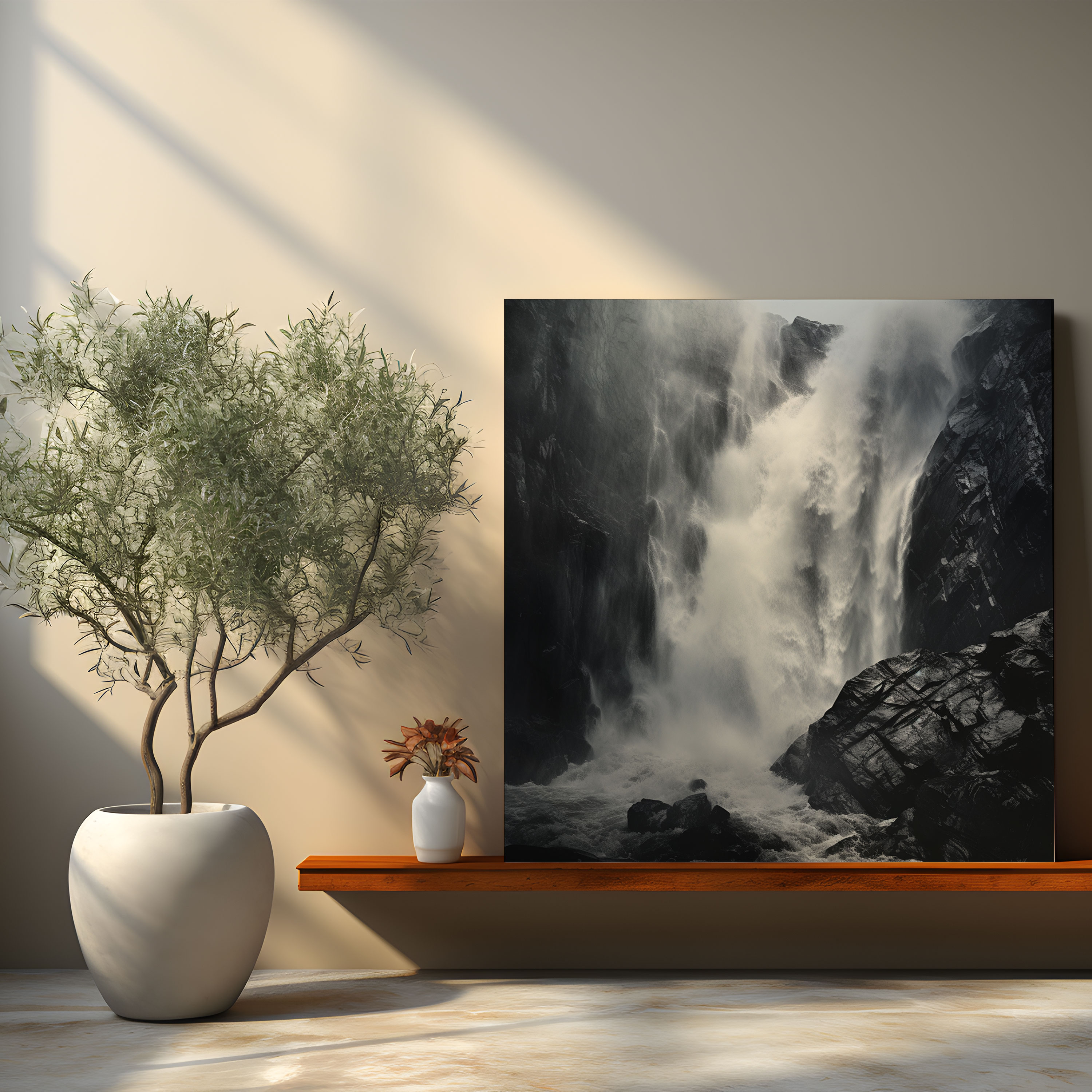 The Most Beautiful Landscapes Of The World - Majestic Waterfall Storm - The Most Beautiful Landscapes Of The World, Wall Decoration, Canvas Print, Wall Art