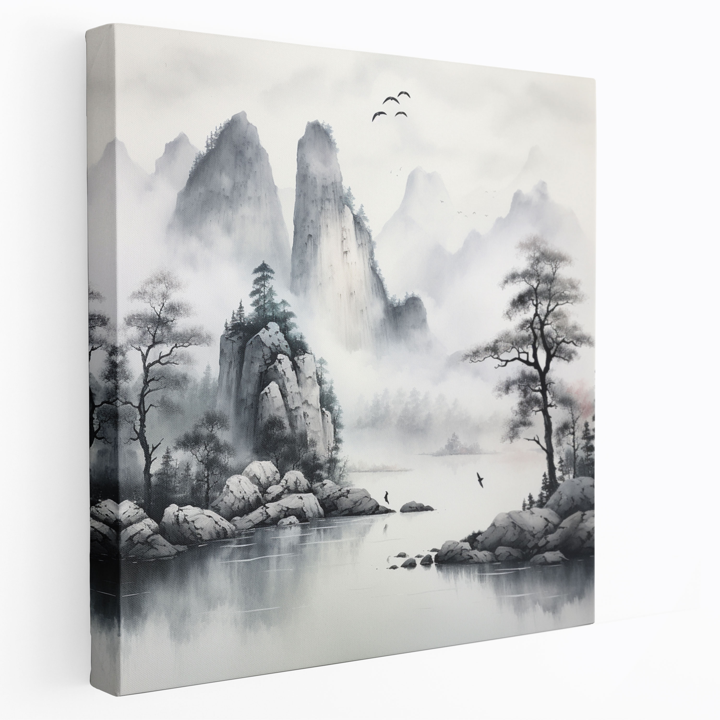 The Most Beautiful Landscapes Of The World - Mountain Landscape Canvas Print - The Most Beautiful Landscapes Of The World, Wall Art, Traditional Ink Painting, Canvas Wall Art