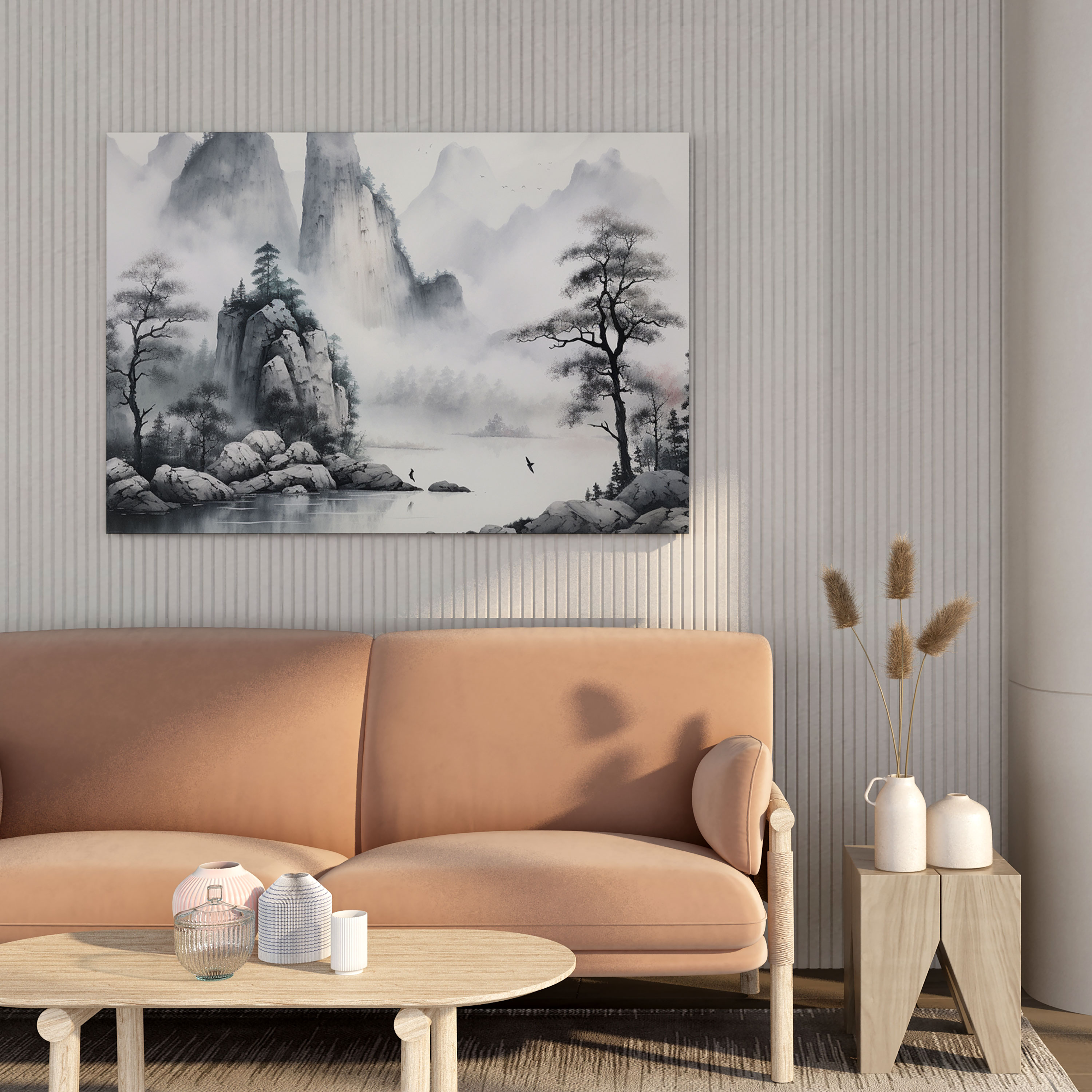 The Most Beautiful Landscapes Of The World - Mountain Landscape Canvas Print - The Most Beautiful Landscapes Of The World, Wall Art, Traditional Ink Painting, Canvas Wall Art