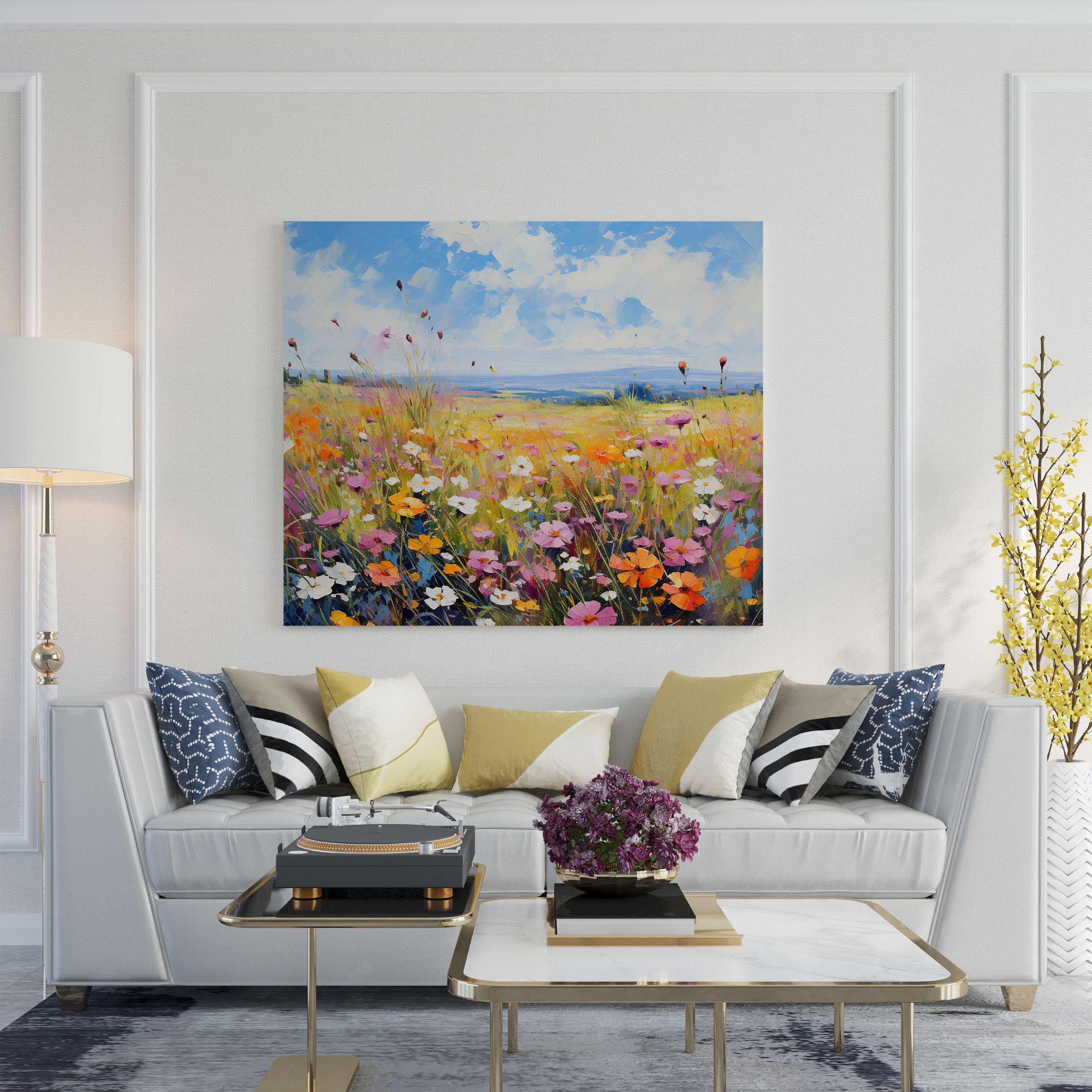 The Most Beautiful Landscapes Of The World - Impressionist Wildflower Field Canvas Print - The Most Beautiful Landscapes Of The World, The Most Beautiful Landscapes Of The World, Impressionist, Oil Painting
