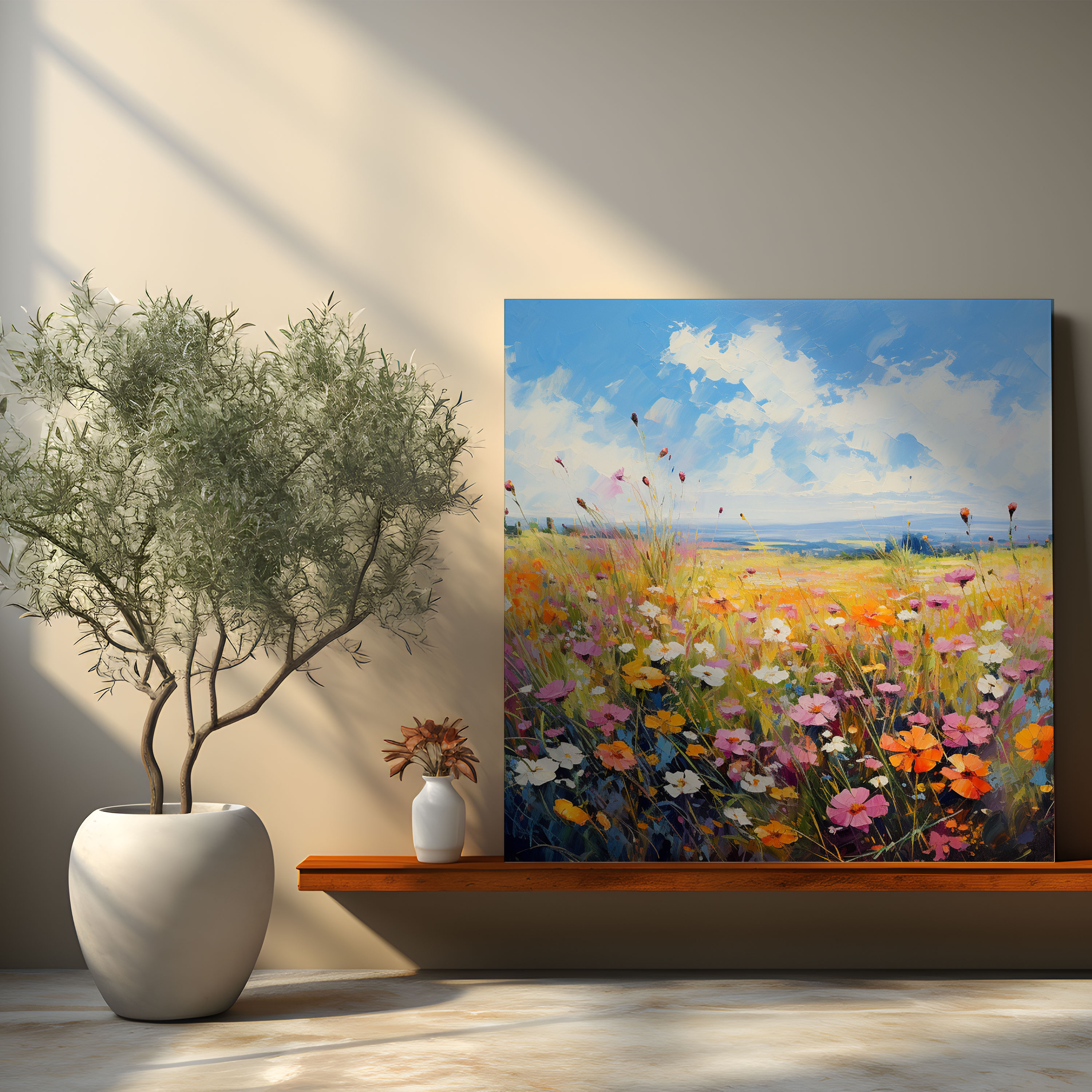 The Most Beautiful Landscapes Of The World - Impressionist Wildflower Field Canvas Print - The Most Beautiful Landscapes Of The World, The Most Beautiful Landscapes Of The World, Impressionist, Oil Painting