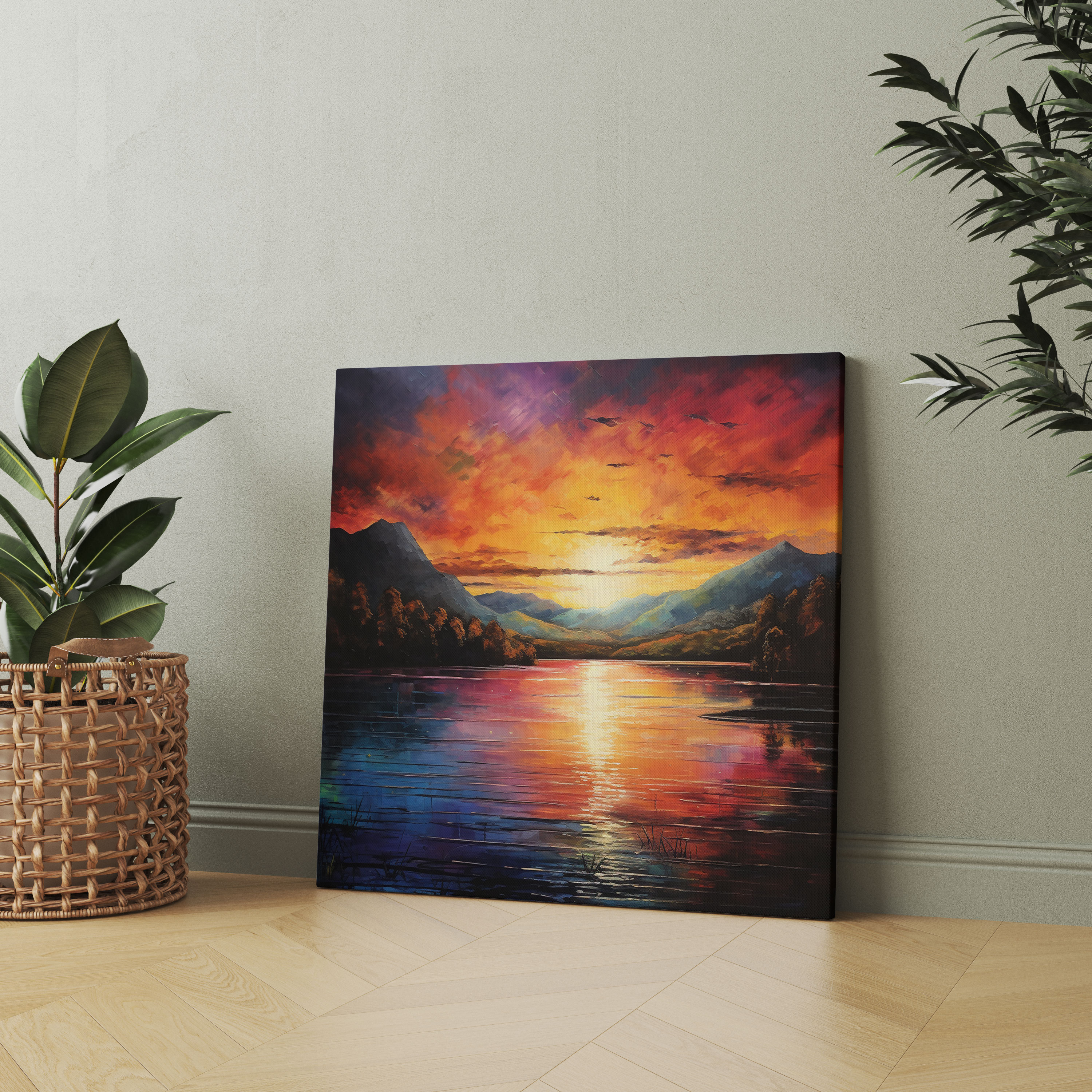 The Most Beautiful Landscapes Of The World - Contemporary Sunset Canvas Print - The Most Beautiful Landscapes Of The World, Wall Decoration, Home Decoration, Mixed Media