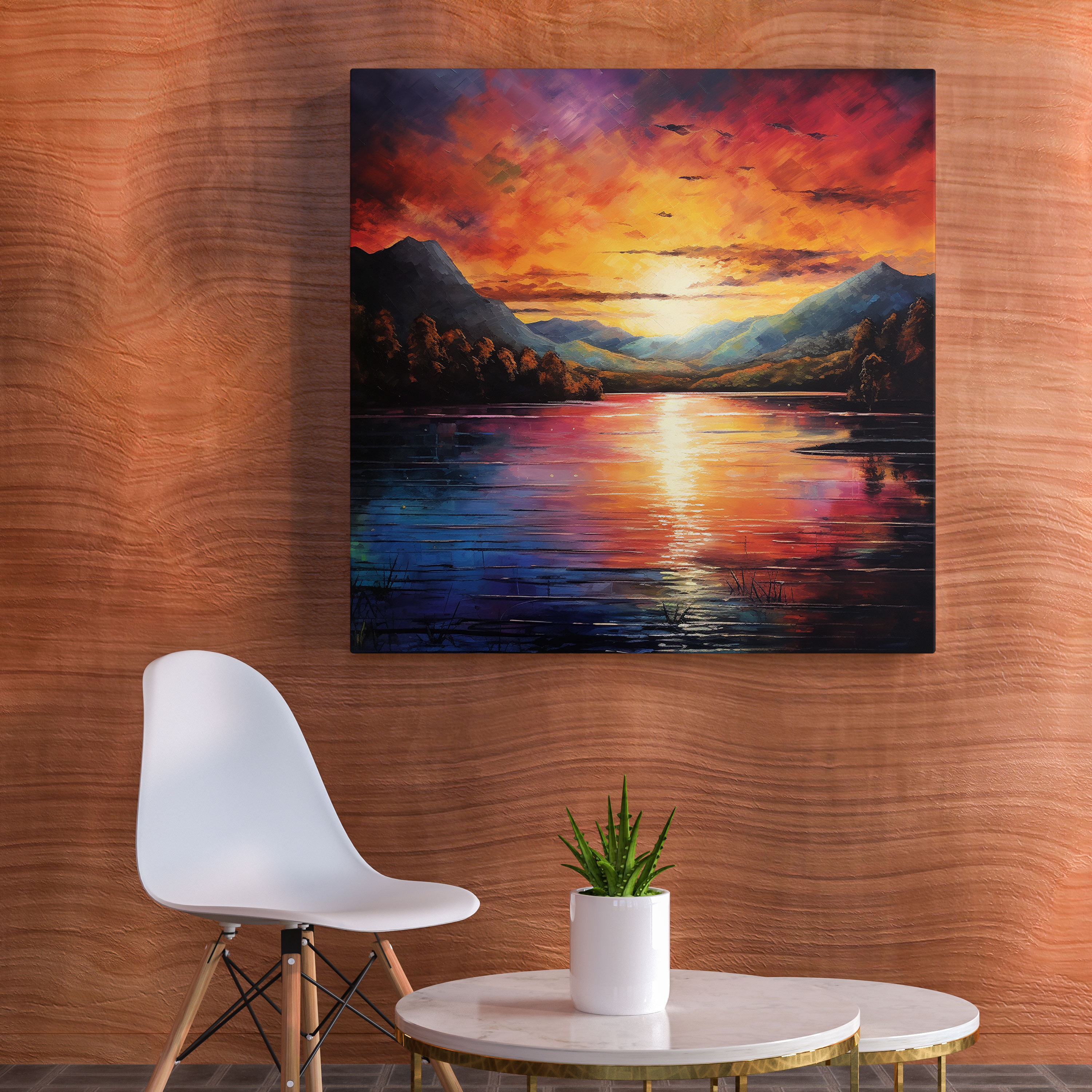 The Most Beautiful Landscapes Of The World - Contemporary Sunset Canvas Print - The Most Beautiful Landscapes Of The World, Wall Decoration, Home Decoration, Mixed Media
