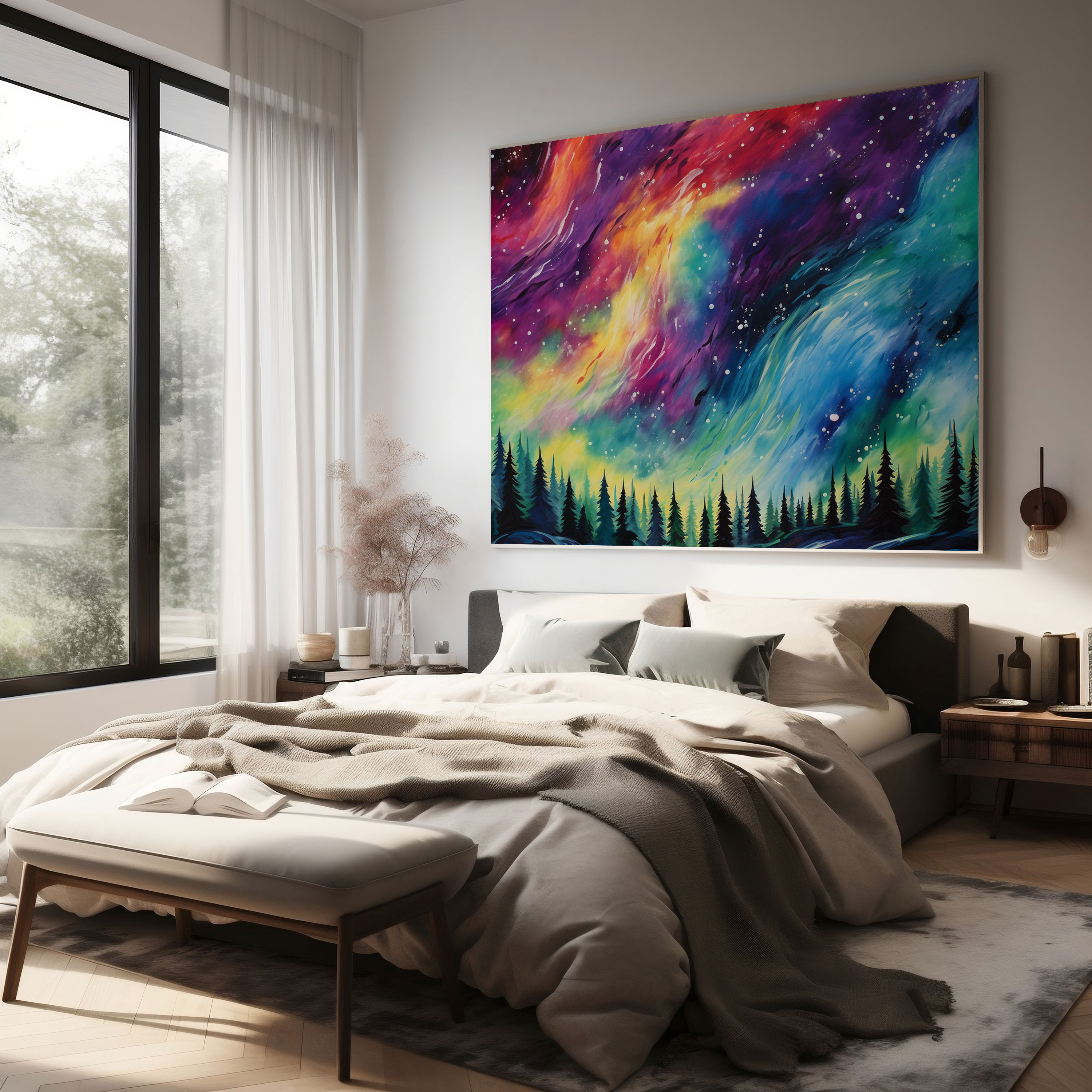 The Most Beautiful Landscapes Of The World - Aurora Borealis Abstract Acrylic Canvas Print - The Most Beautiful Landscapes Of The World, Canvas, Canvas Print, Canvas Wall Art