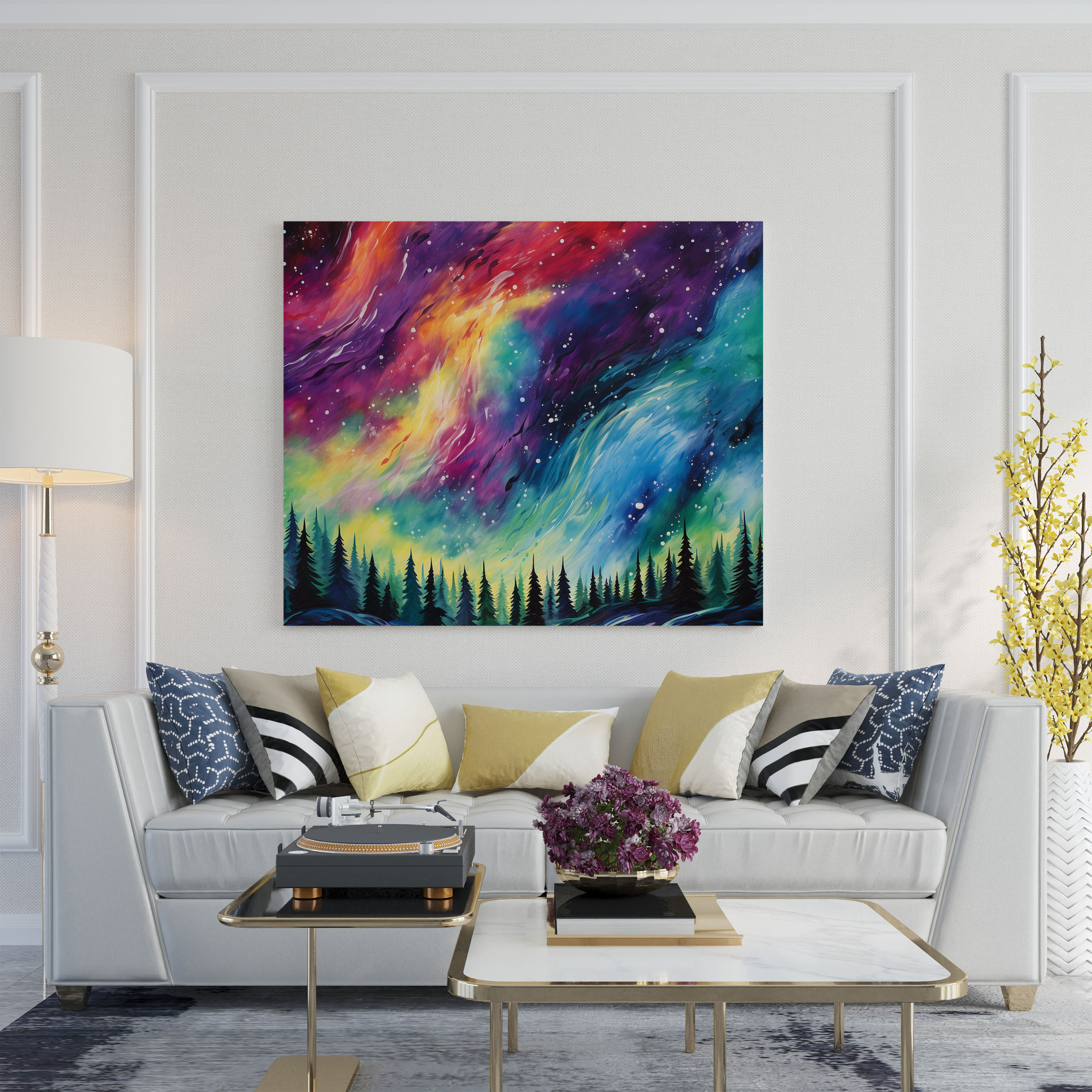 The Most Beautiful Landscapes Of The World - Aurora Borealis Abstract Acrylic Canvas Print - The Most Beautiful Landscapes Of The World, Canvas, Canvas Print, Canvas Wall Art