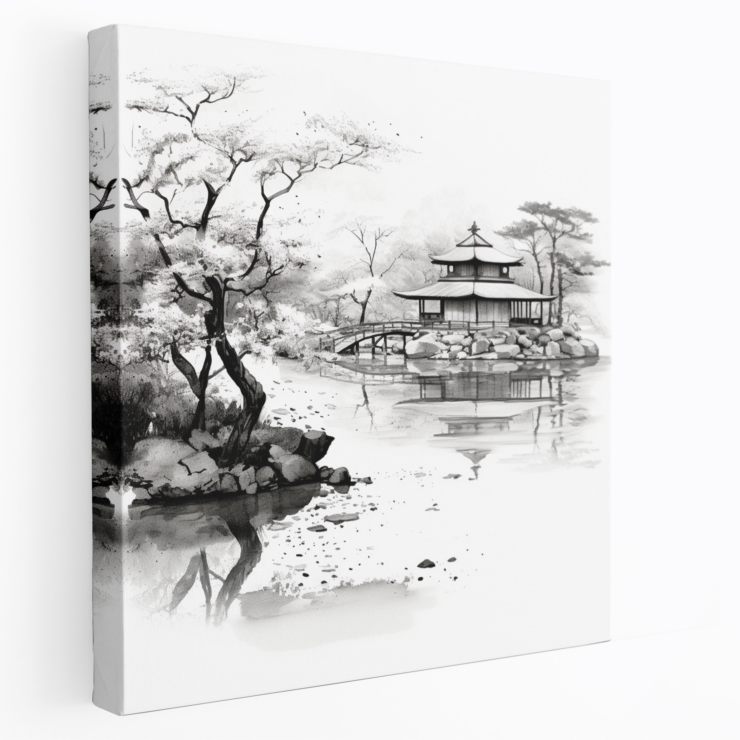 The Most Beautiful Landscapes Of The World - Japanese Garden Minimalist Canvas Print - The Most Beautiful Landscapes Of The World, Canvas, Serene Atmosphere, Canvas Print