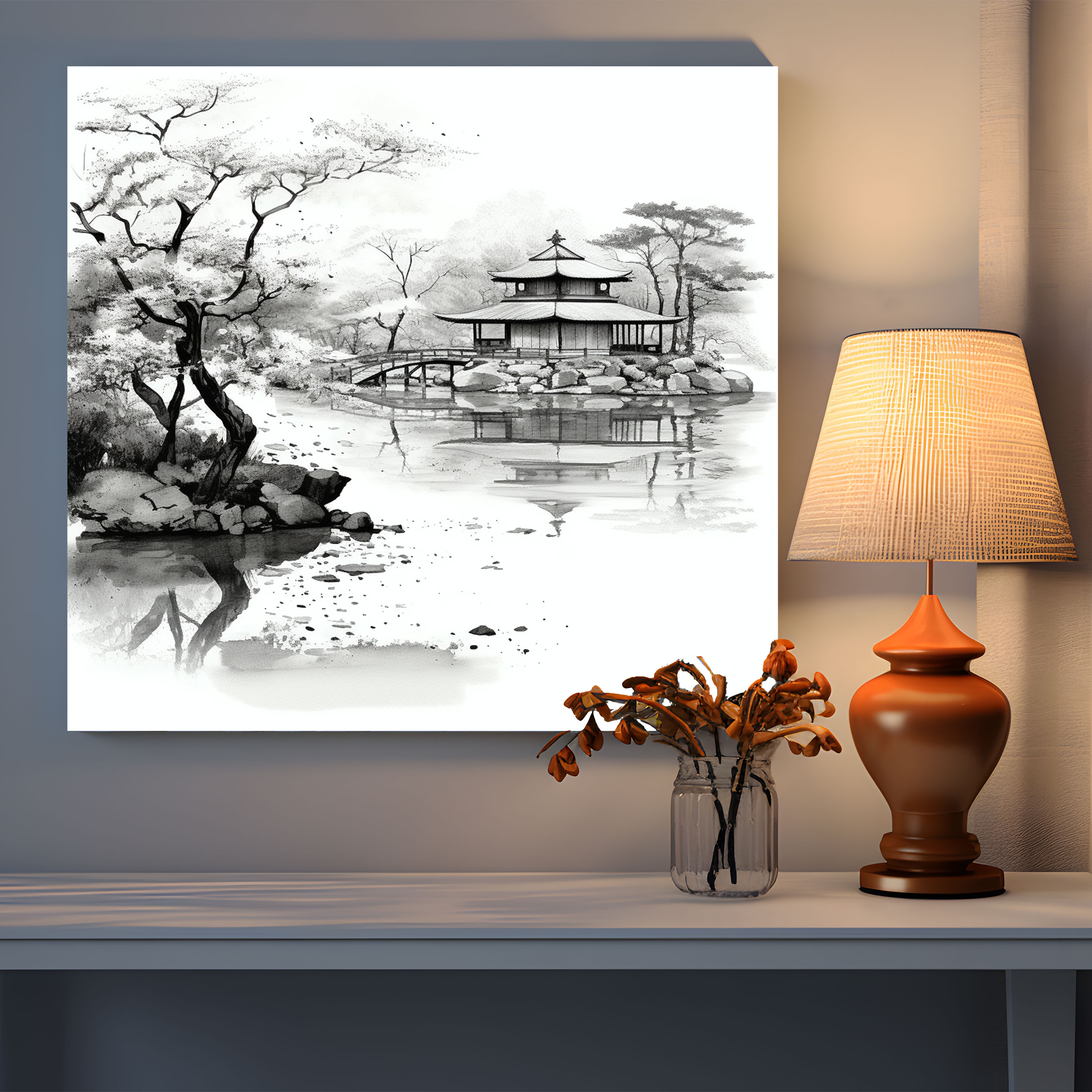 The Most Beautiful Landscapes Of The World - Japanese Garden Minimalist Canvas Print - The Most Beautiful Landscapes Of The World, Canvas, Serene Atmosphere, Canvas Print