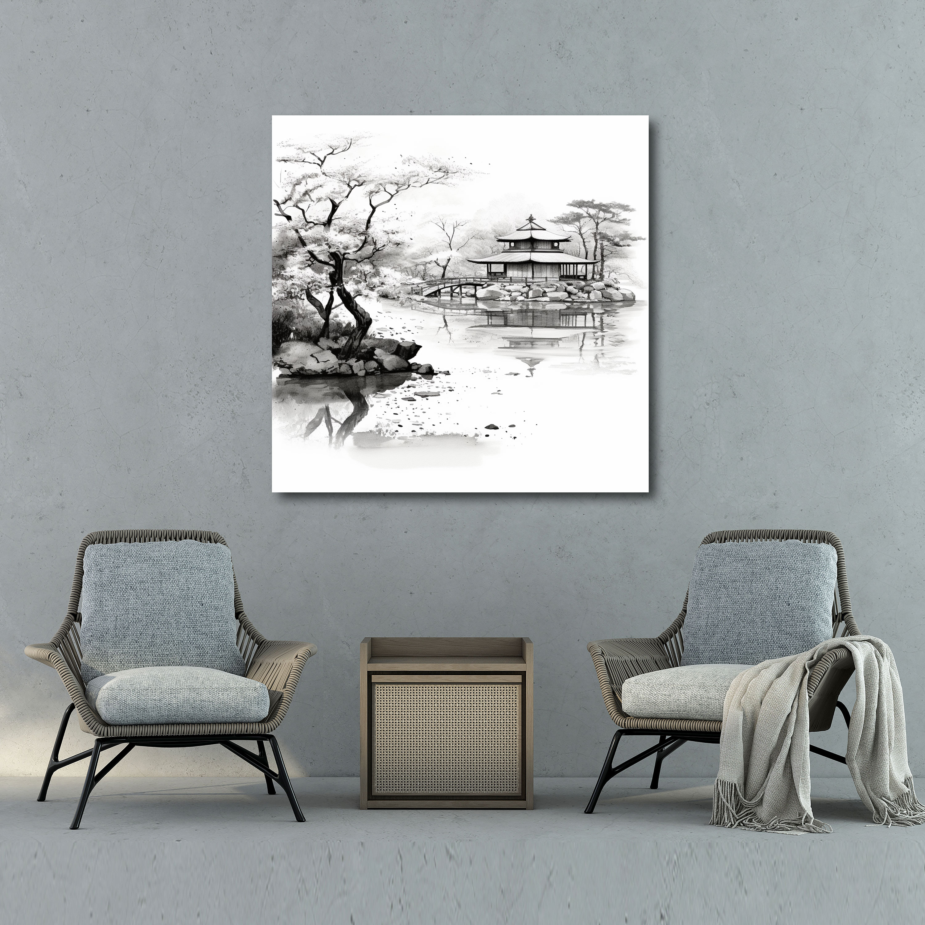 The Most Beautiful Landscapes Of The World - Japanese Garden Minimalist Canvas Print - The Most Beautiful Landscapes Of The World, Canvas, Serene Atmosphere, Canvas Print