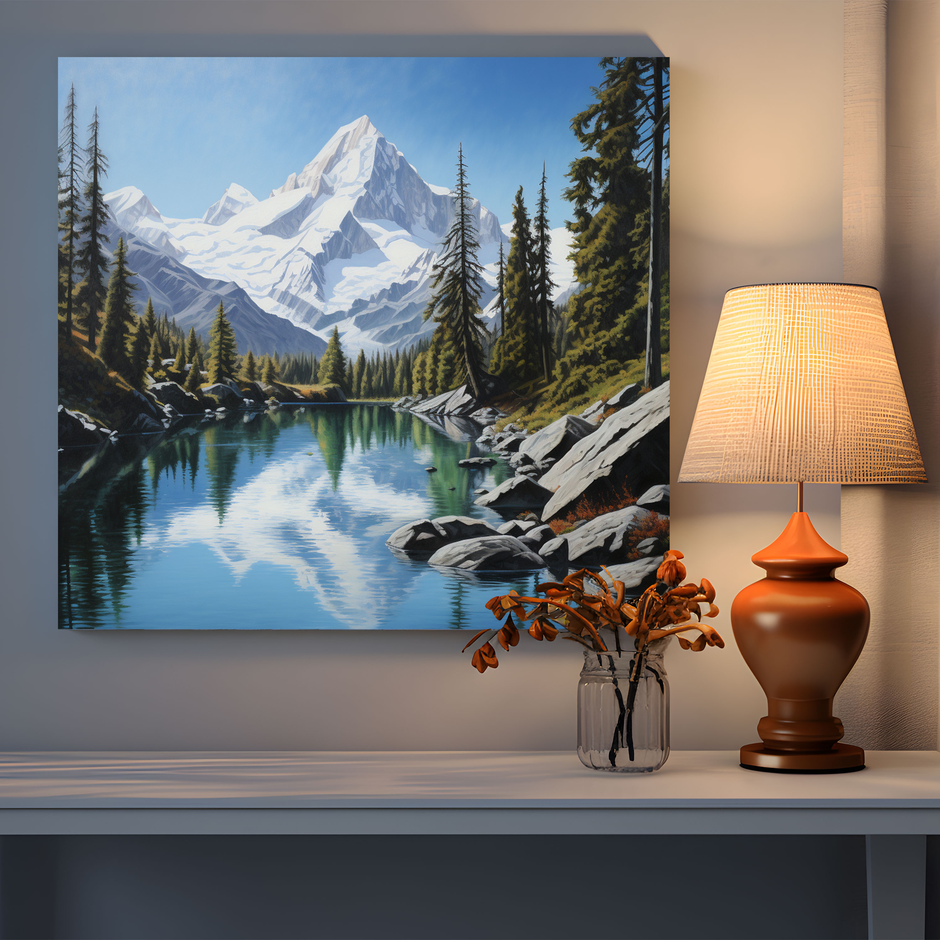 The Most Beautiful Landscapes Of The World: Majestic Mountain Range Canvas Print - The Most Beautiful Landscapes Of The World, Canvas, Crystal-Clear Lake, Wall Decoration
