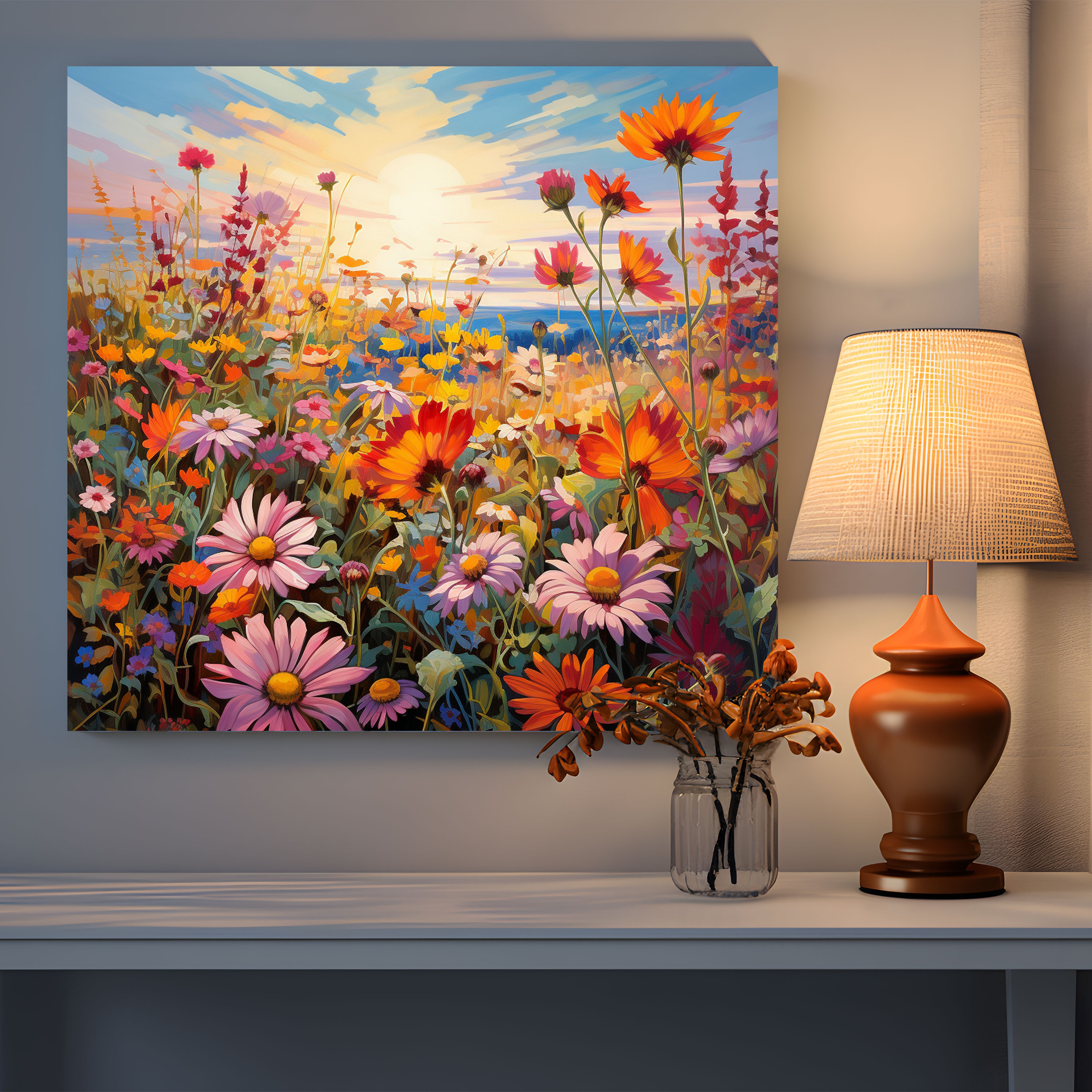 The Most Beautiful Landscapes Of The World - Colorful Wildflowers Canvas Print - The Most Beautiful Landscapes Of The World, Vibrant Colors, Canvas Print, Canvas