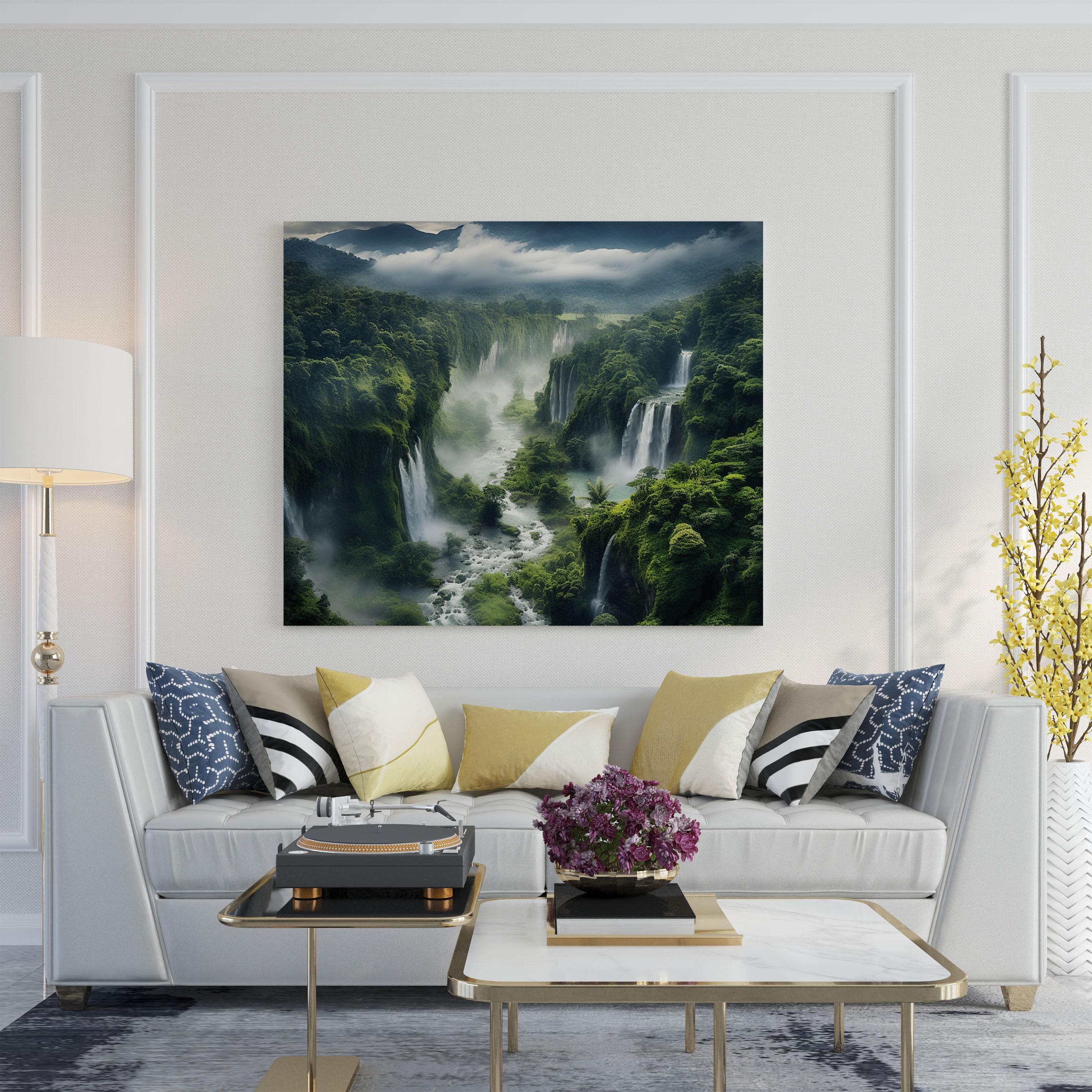 The Most Beautiful Landscapes Of The World - Majestic Waterfalls Canvas Print - The Most Beautiful Landscapes Of The World, Canvas, Wall Art, Aerial View