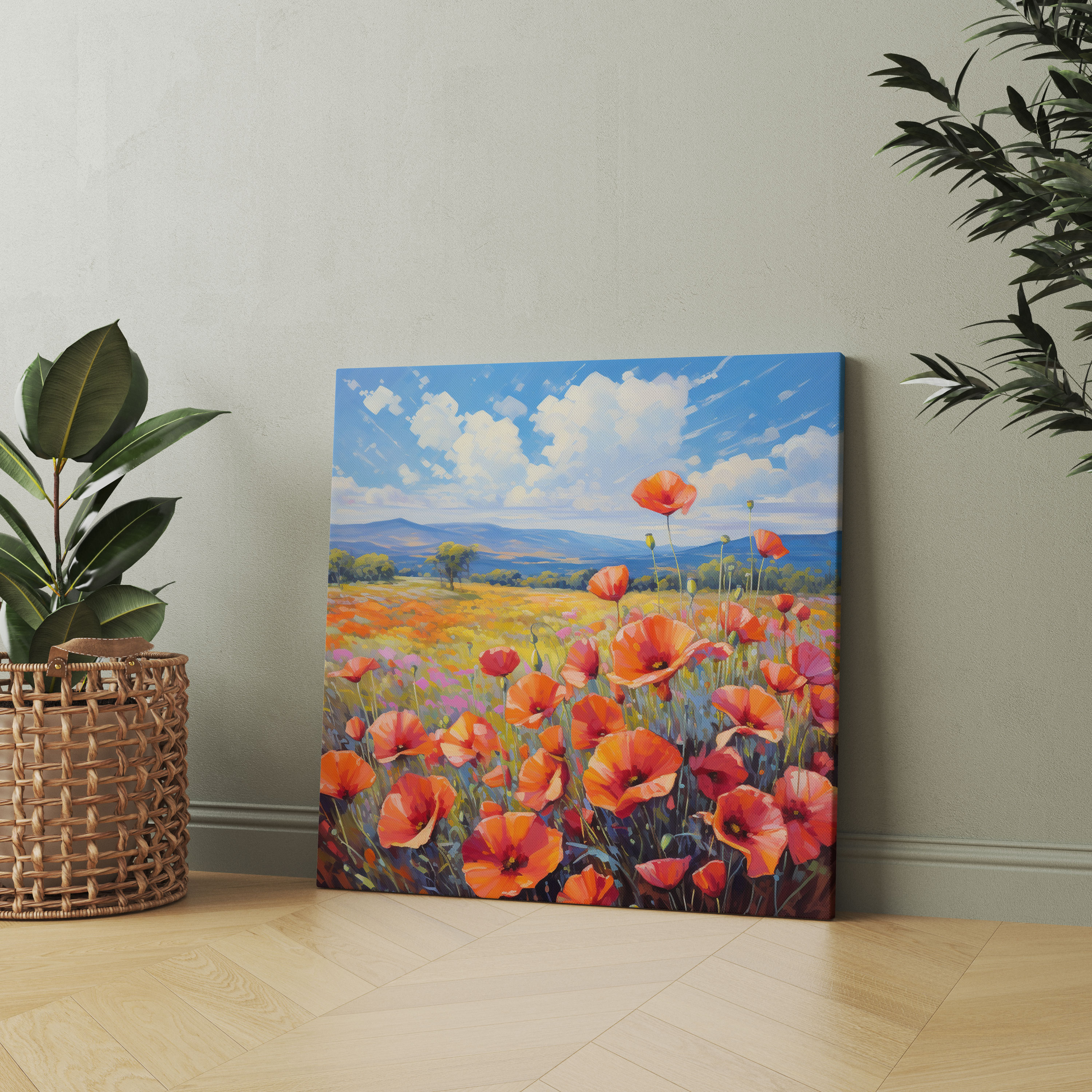 The Most Beautiful Landscapes Of The World - Vibrant Poppies Canvas Print - The Most Beautiful Landscapes Of The World, Wall Decoration, Canvas Print, The Most Beautiful Landscapes Of The World