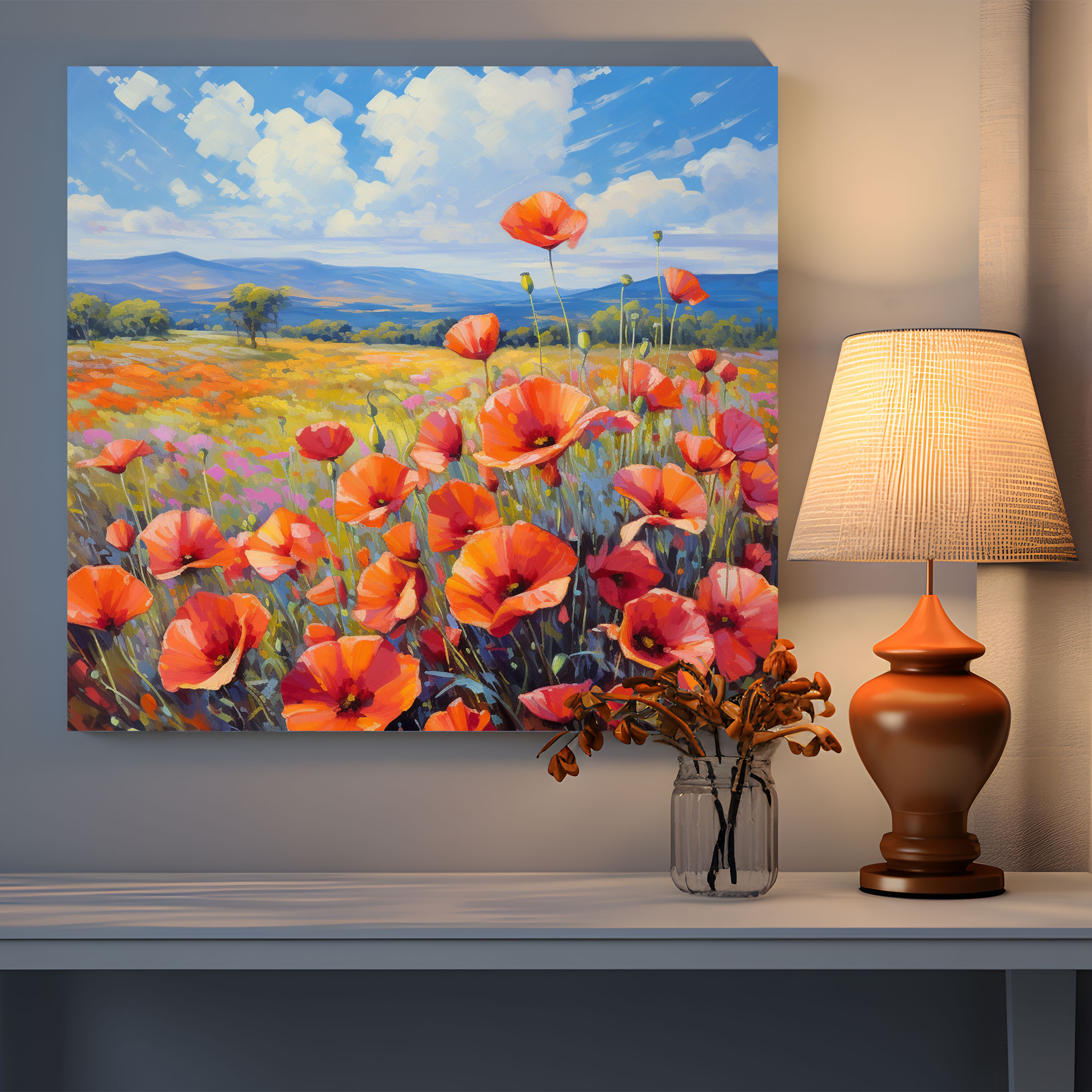 The Most Beautiful Landscapes Of The World - Vibrant Poppies Canvas Print - The Most Beautiful Landscapes Of The World, Wall Decoration, Canvas Print, The Most Beautiful Landscapes Of The World