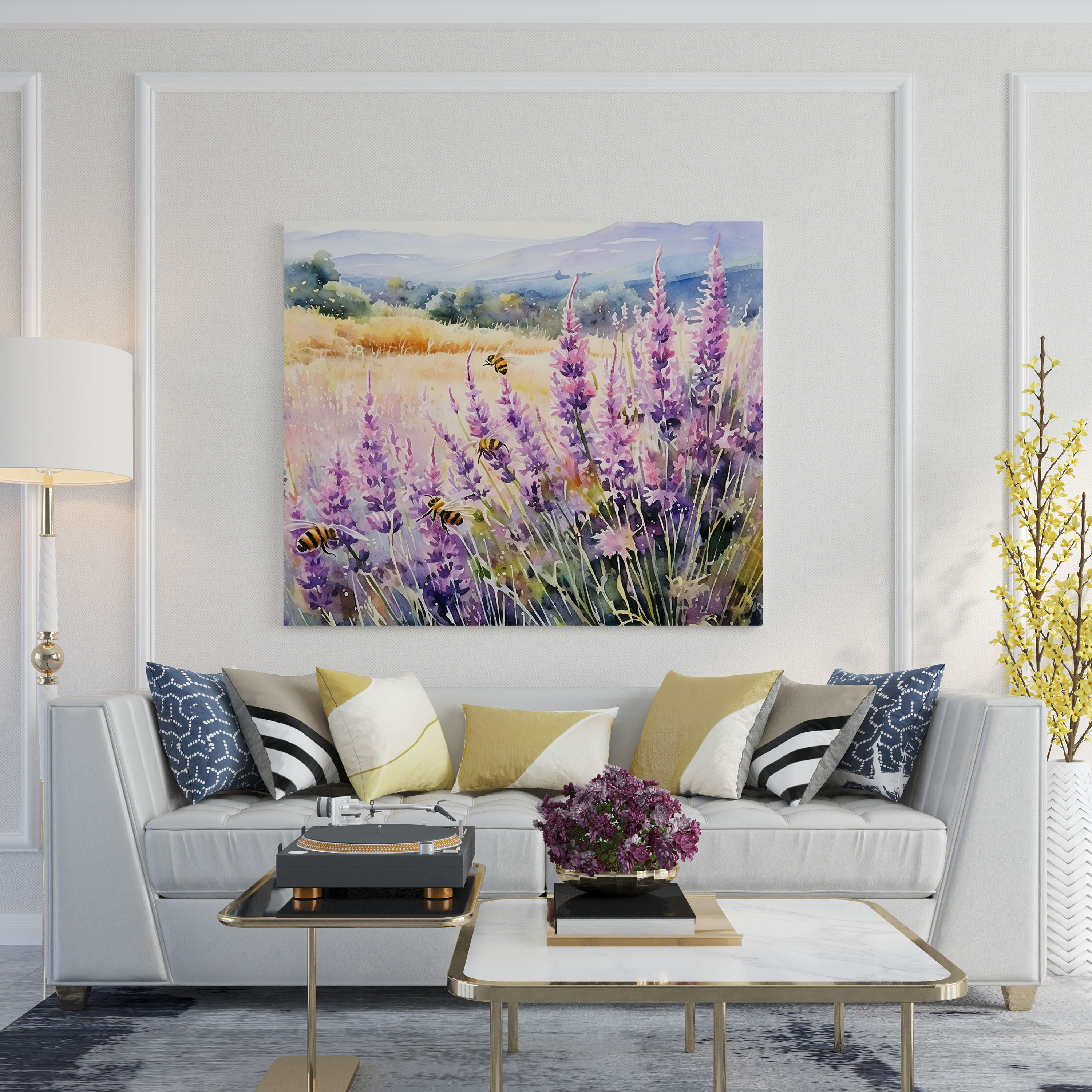 The Most Beautiful Landscapes Of The World - Lavender Field Canvas Print - The Most Beautiful Landscapes Of The World, Wall Art, The Most Beautiful Landscapes Of The World, Buzzing Bees