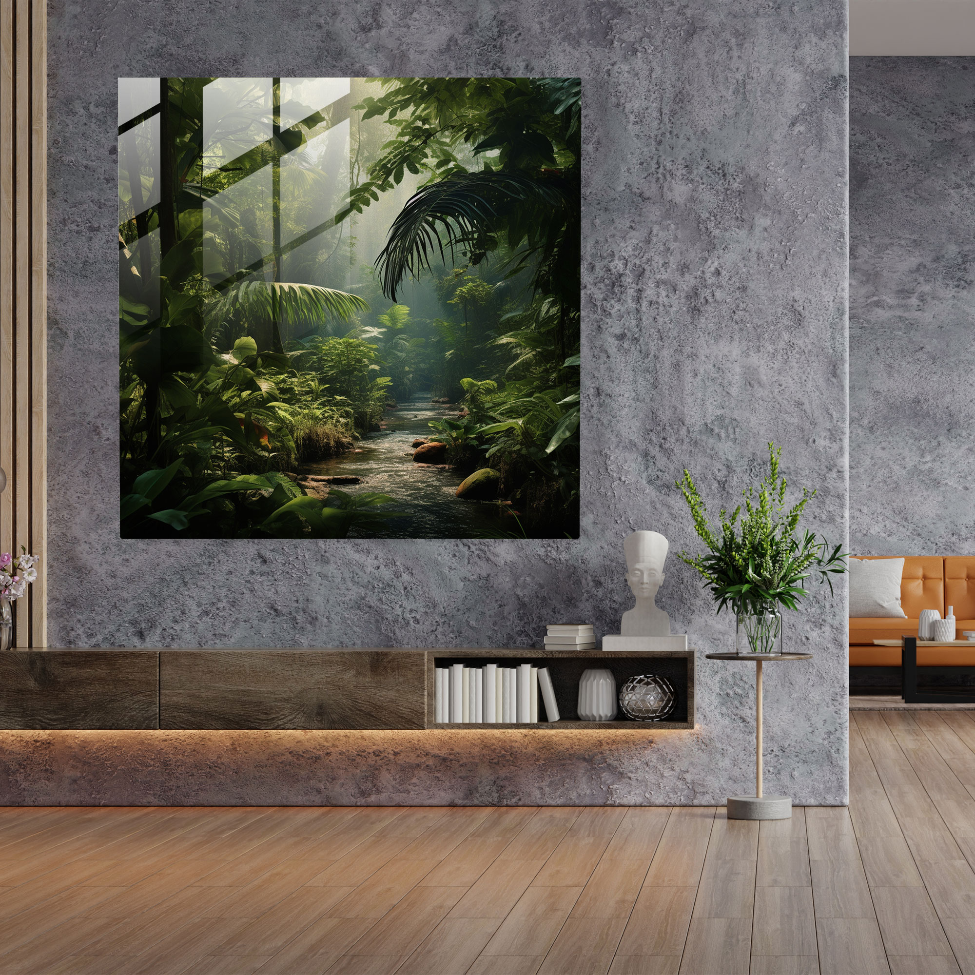 Serenity Of Nature Glass Print - Tropical, Nature, Tropical Forest, Glass Wall Art