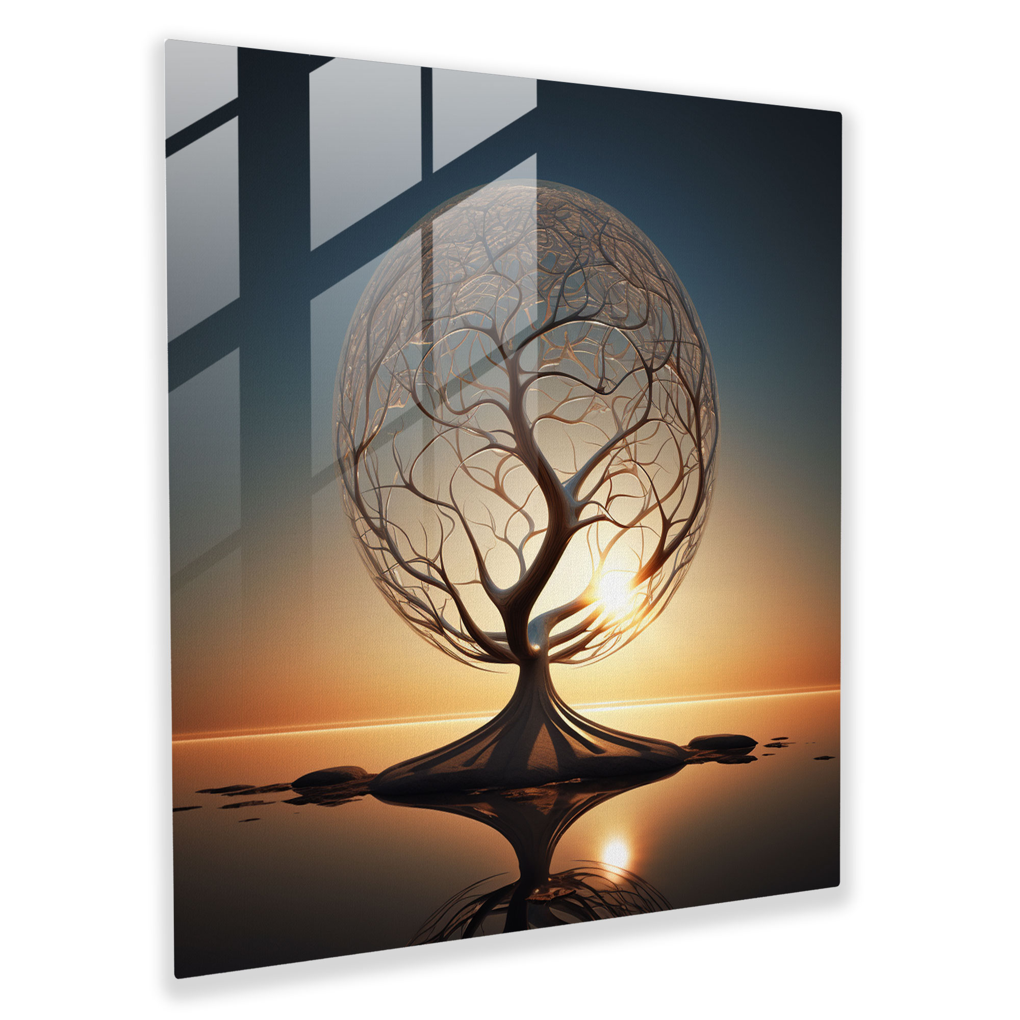Modern Digital Tree Of Life Glass Print - Tree Of Life, Digital Art, Home Decoration, Glass Print