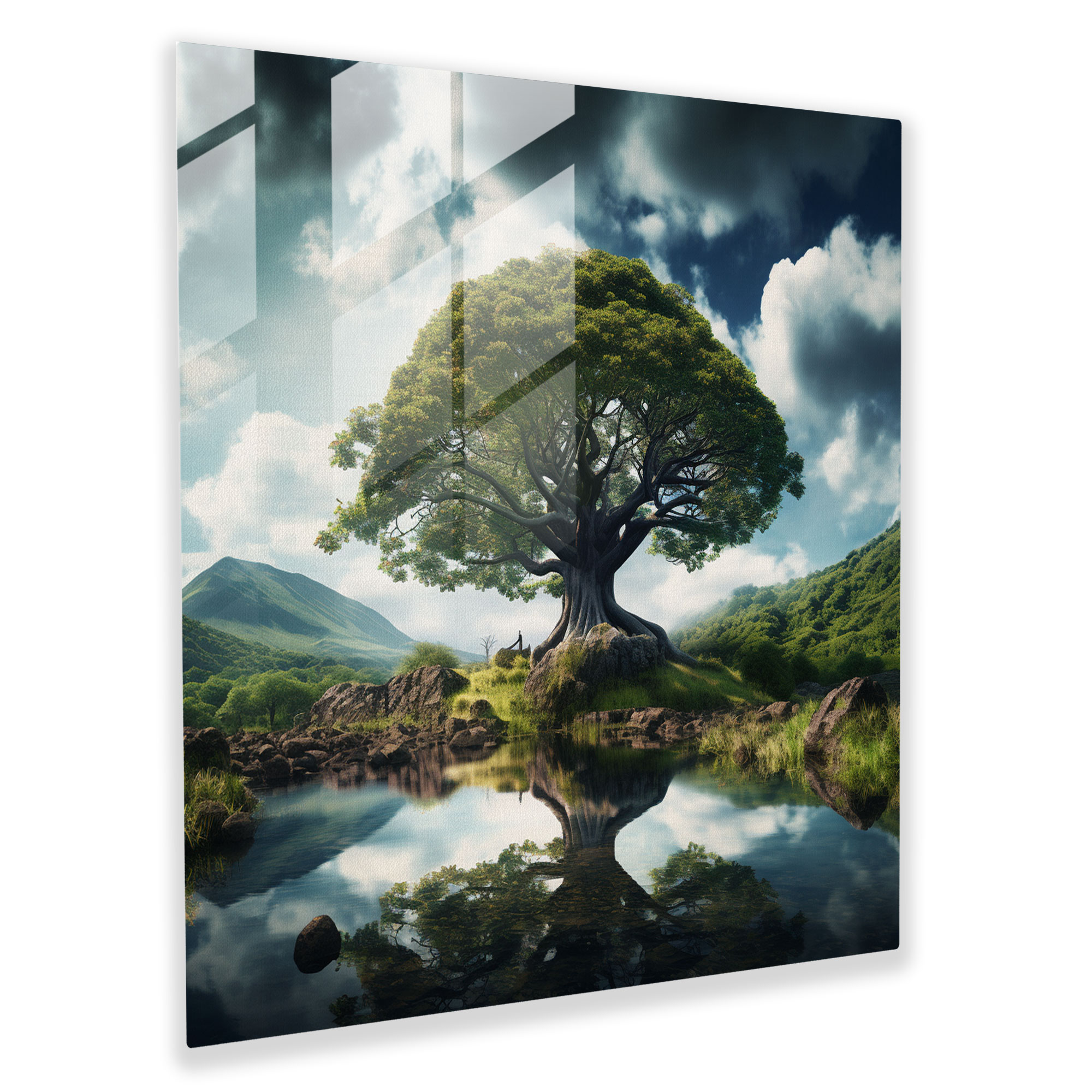 Glass Print - Majestic Tree Of Life - Tree Of Life, Wall Decoration, Glass Print, Home Decoration