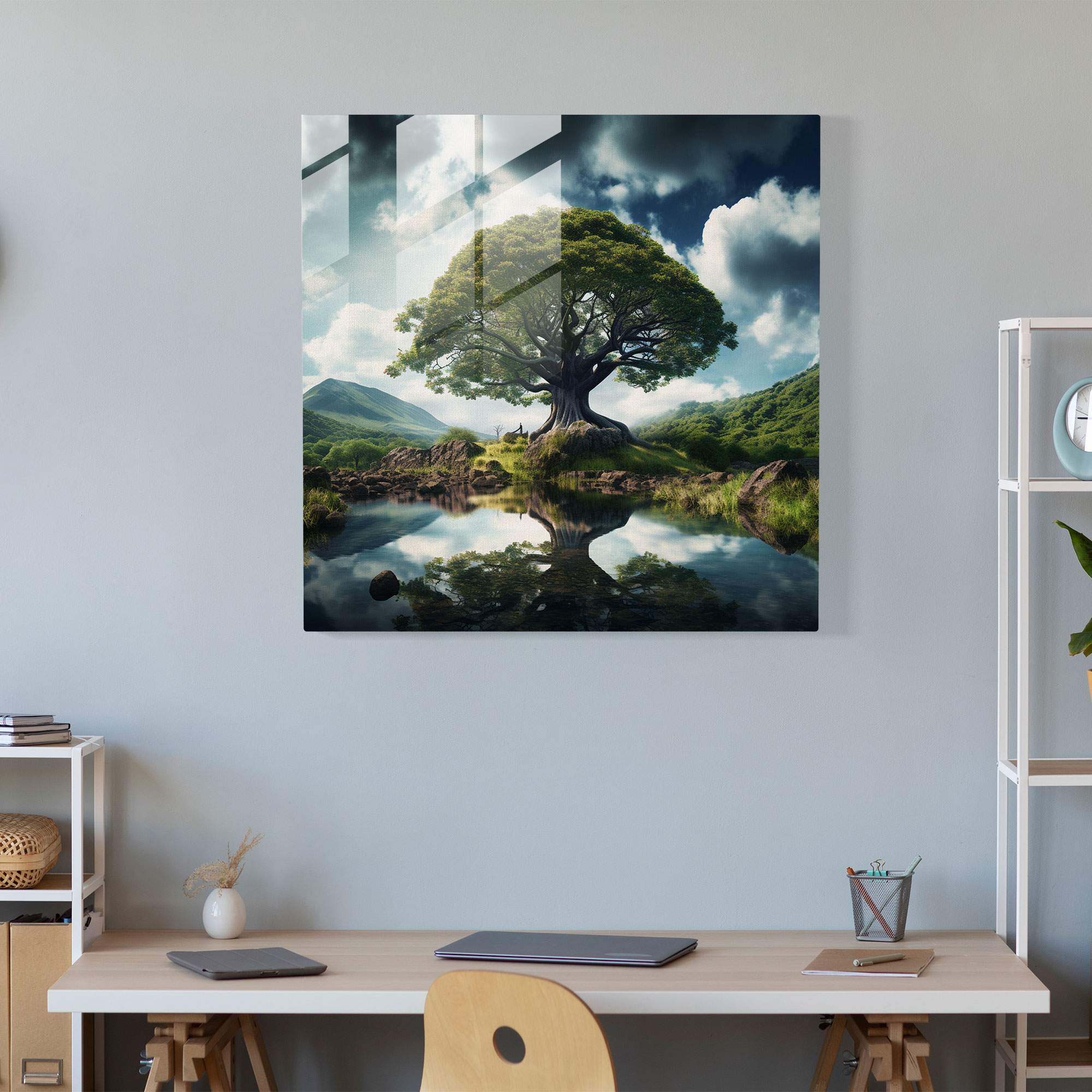 Glass Print - Majestic Tree Of Life - Tree Of Life, Wall Decoration, Glass Print, Home Decoration
