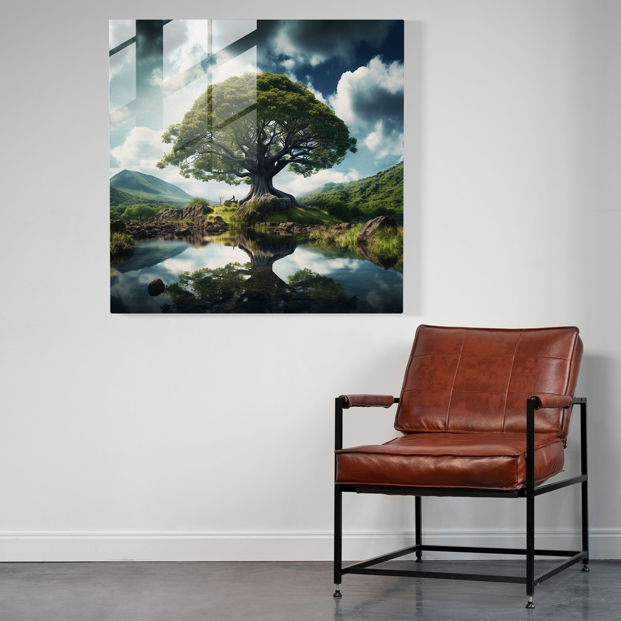 Glass Print - Majestic Tree Of Life - Tree Of Life, Wall Decoration, Glass Print, Home Decoration