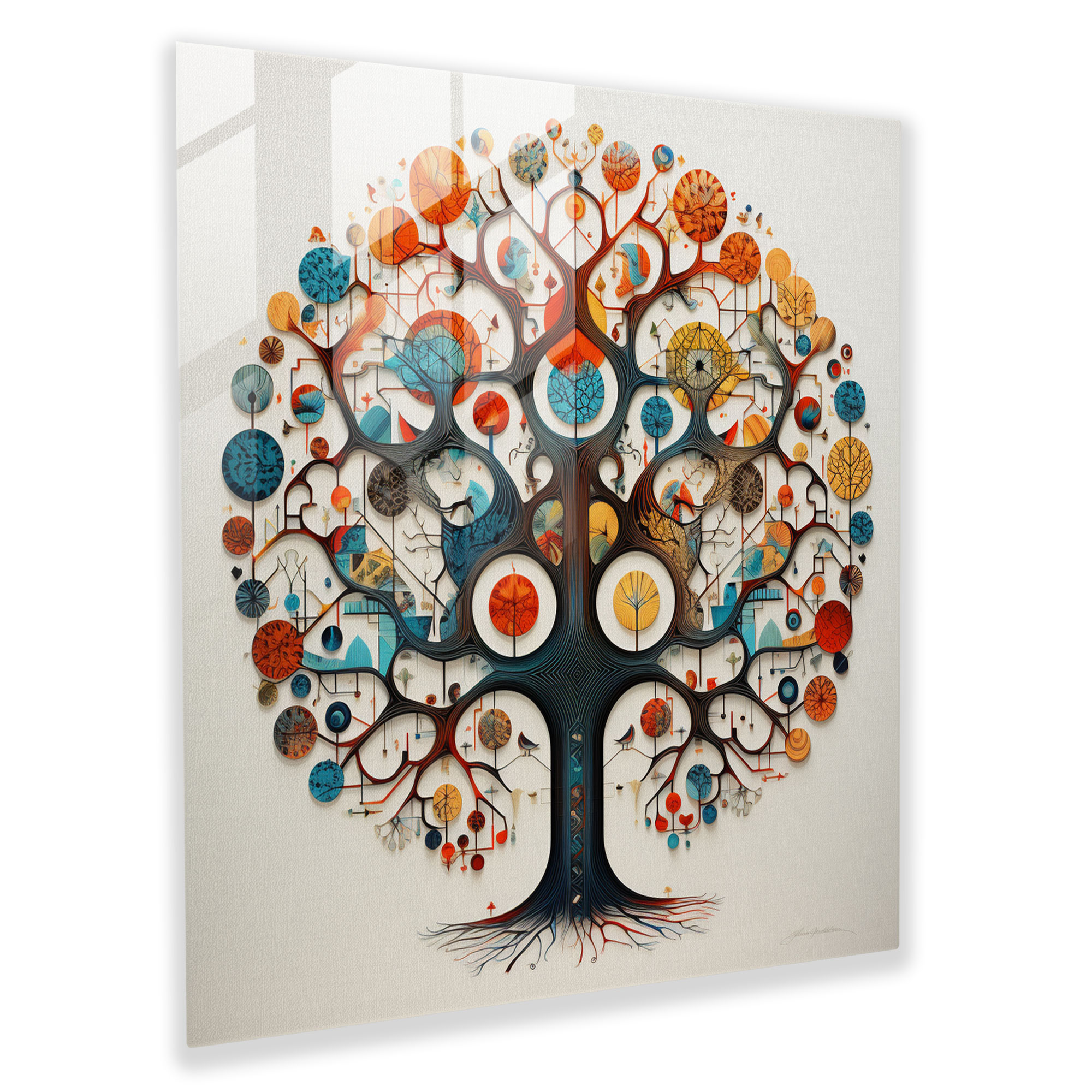 Geometric Tree Of Life Glass Print - Tree Of Life, Home Decoration, Tree Of Life, Glass Art