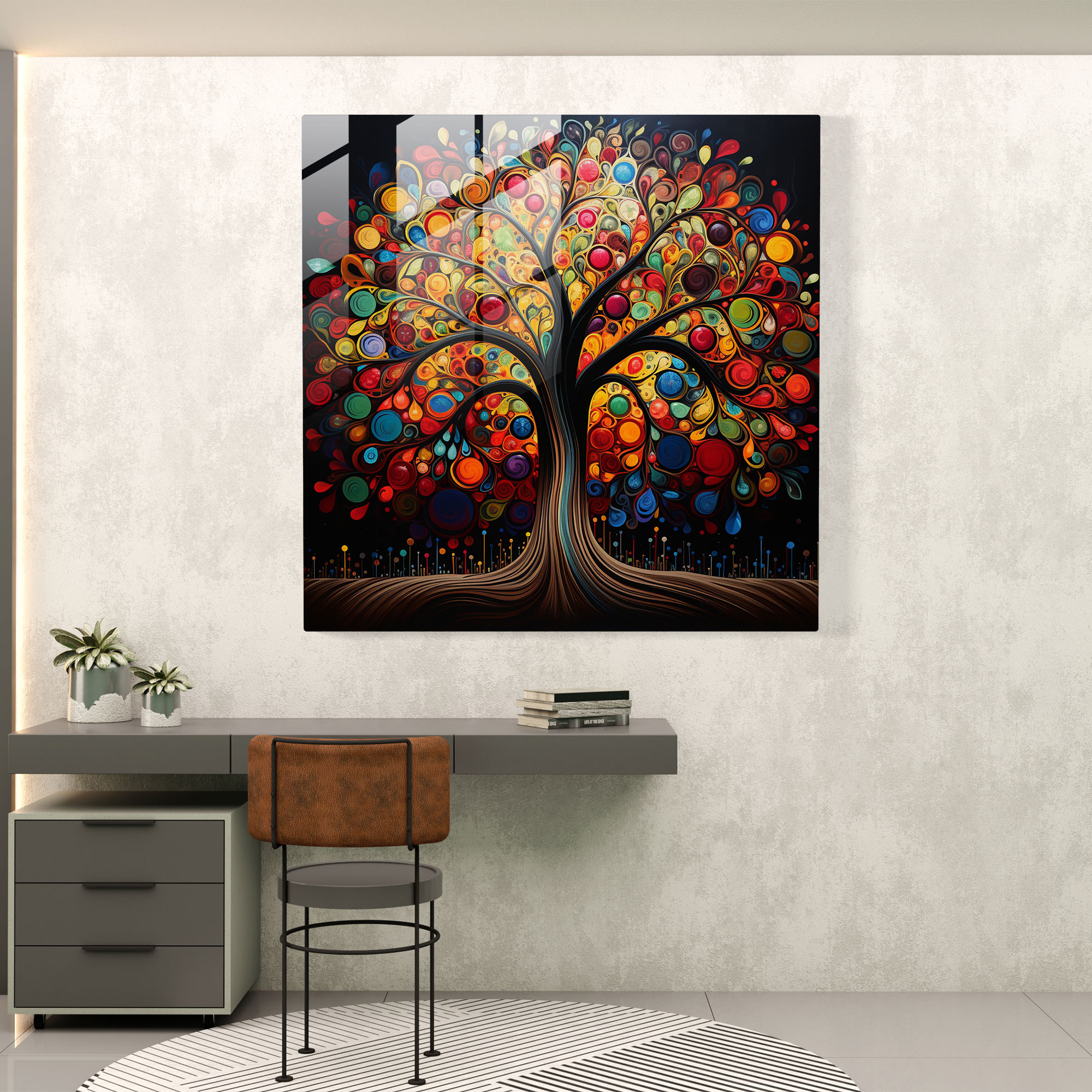 Tree Of Life Glass Print - Tree Of Life, Tree Of Life, Modern Art, Wall Decoration