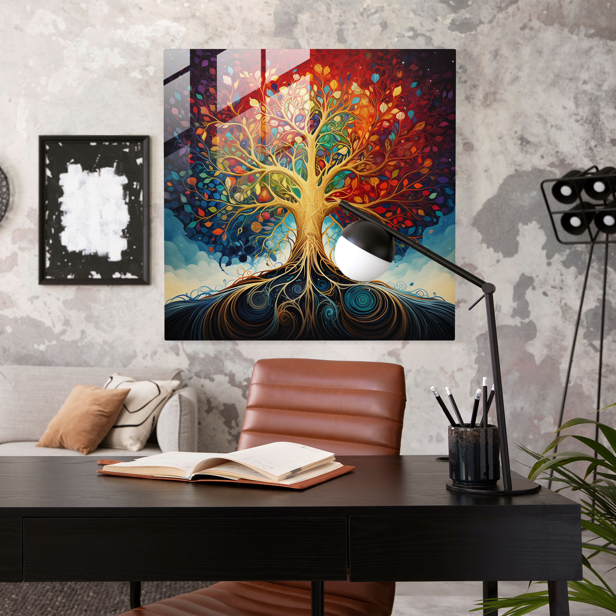 Colorful Tree Of Life Glass Print - Tree Of Life, Glass Art, Glass Wall Art, Modern Art