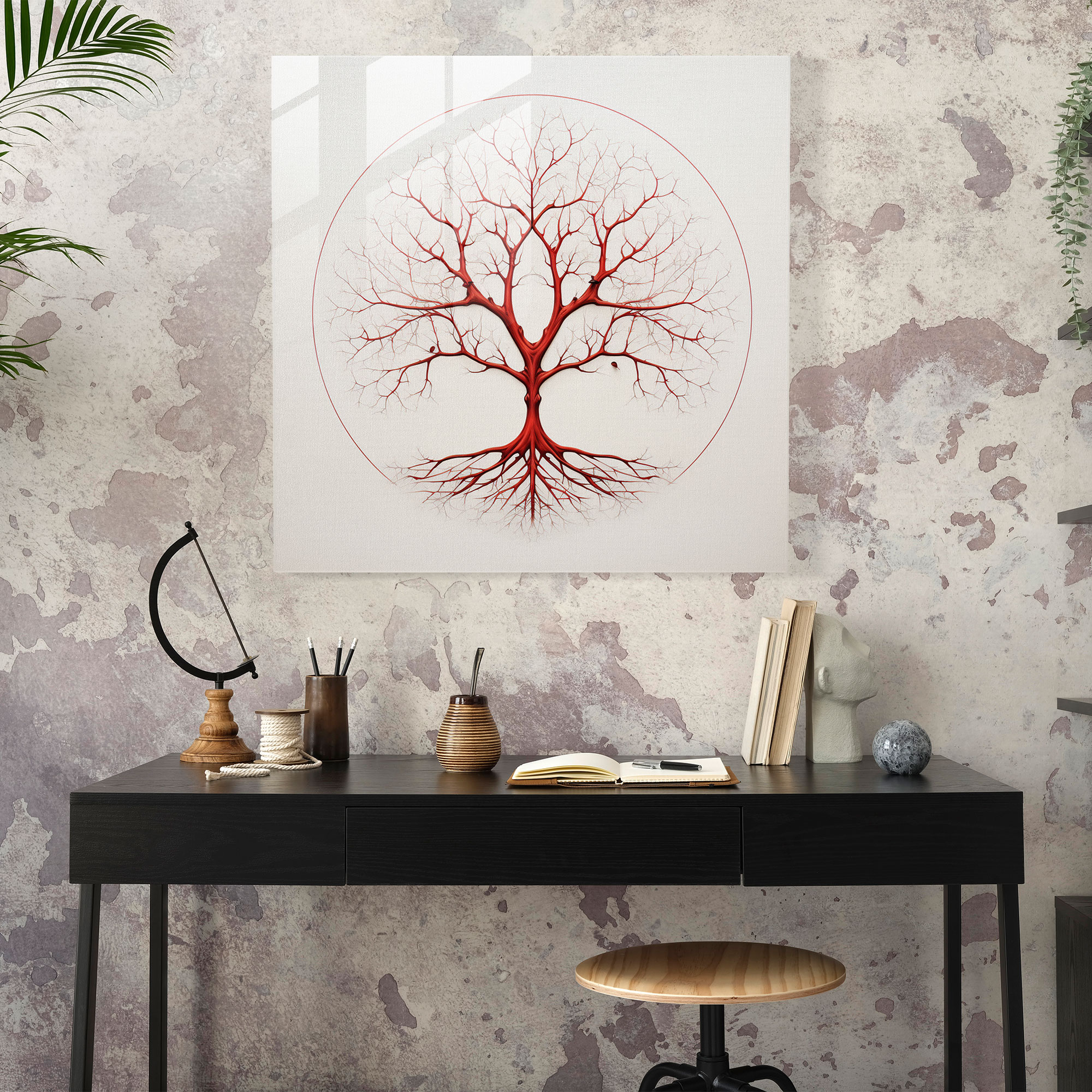 Minimalist Tree Of Life Glass Print - Tree Of Life, Glass Art, Glass Wall Art, Modern Art