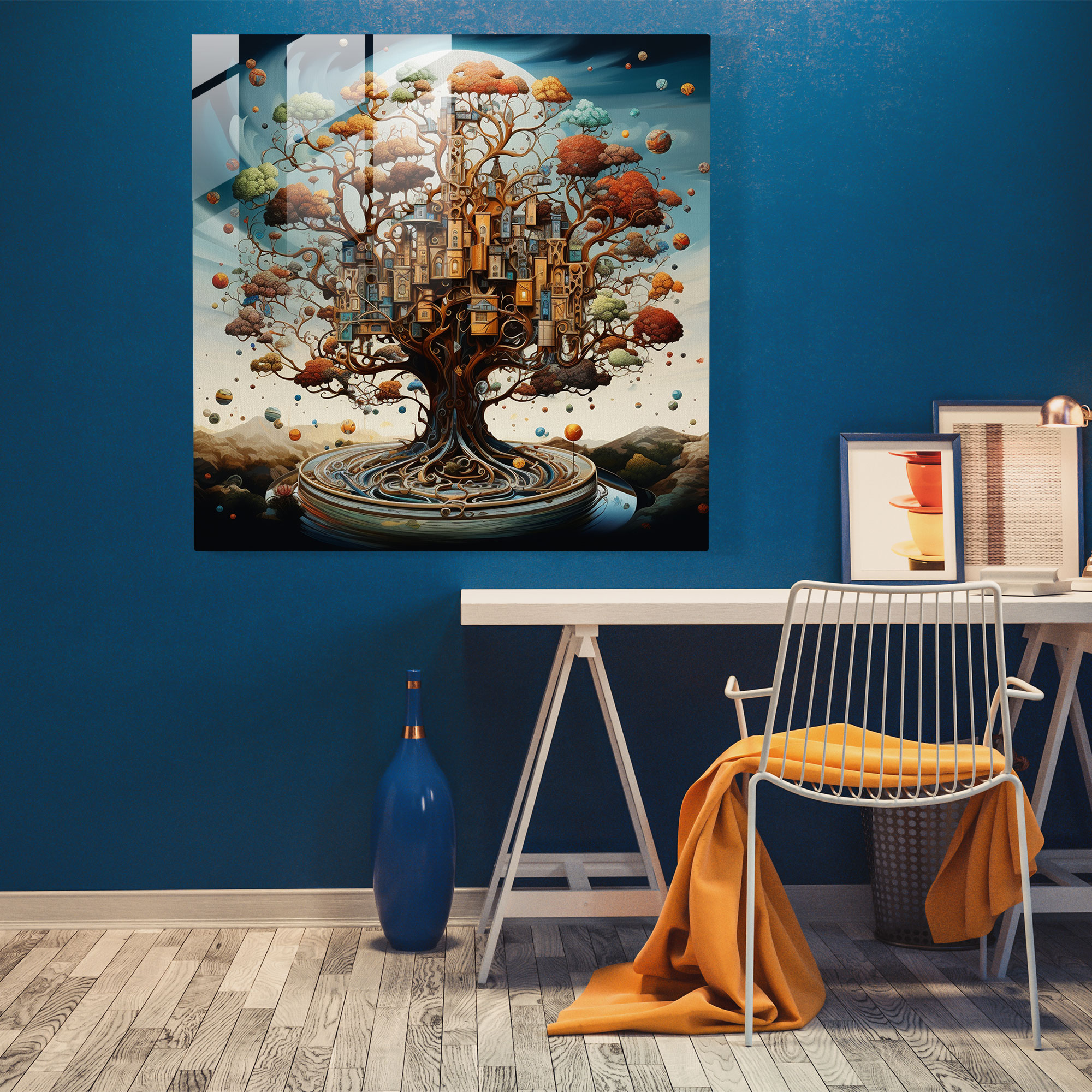 Dreamlike Tree Of Life Glass Print - Tree Of Life, Glass Art, Home Decoration, Glass Print
