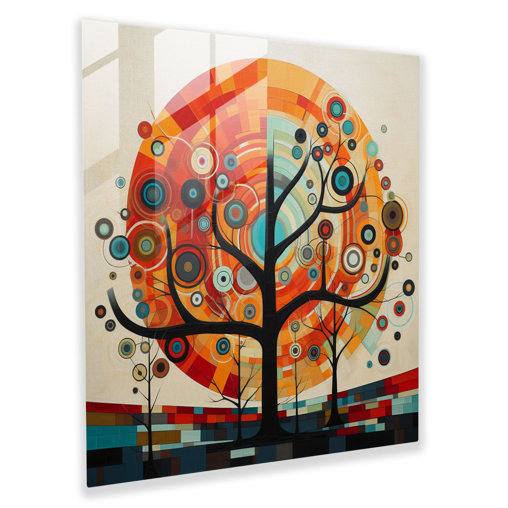 Geometric Tree Of Life Glass Print - Tree Of Life, Modern Art, Tree Of Life, Glass Wall Art