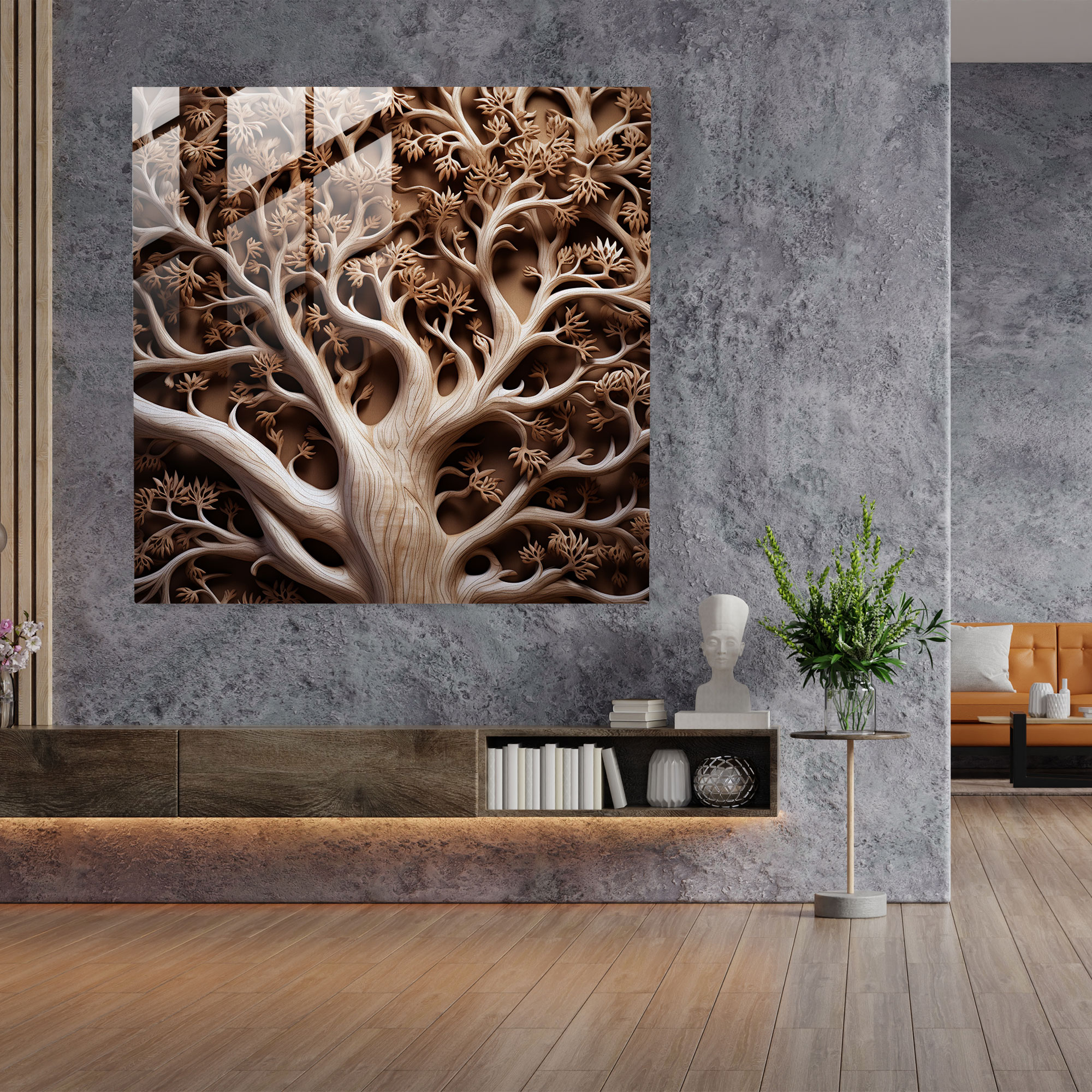 Intricate Tree Of Life Glass Print - Tree Of Life, Sophistication, Tree Of Life, Close-Up Shot