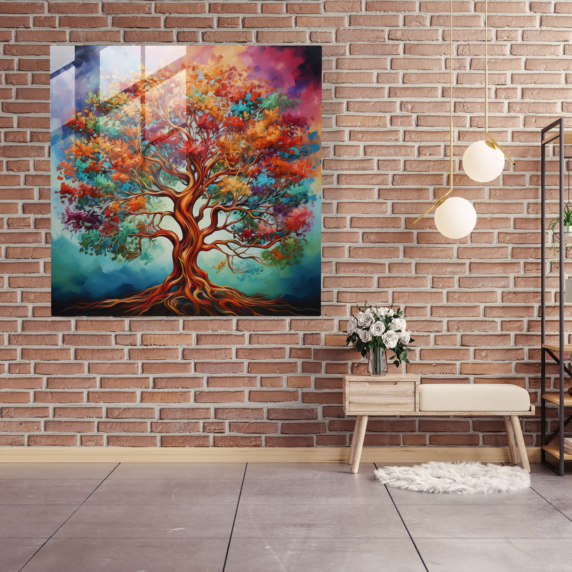 Majestic Tree Of Life Glass Print - Tree Of Life, Wall Decoration, Sophistication, Craftsmanship